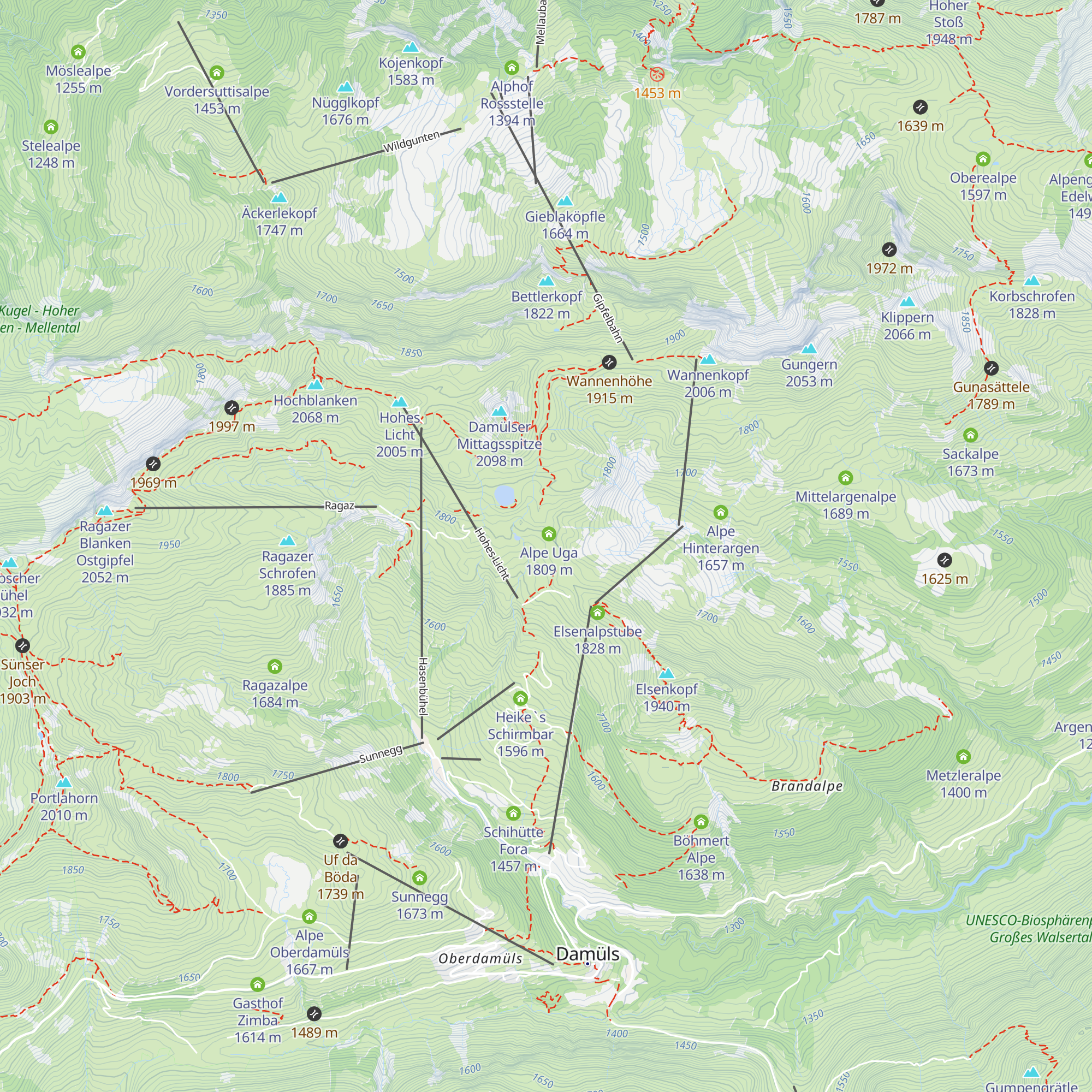 Uga Alp map