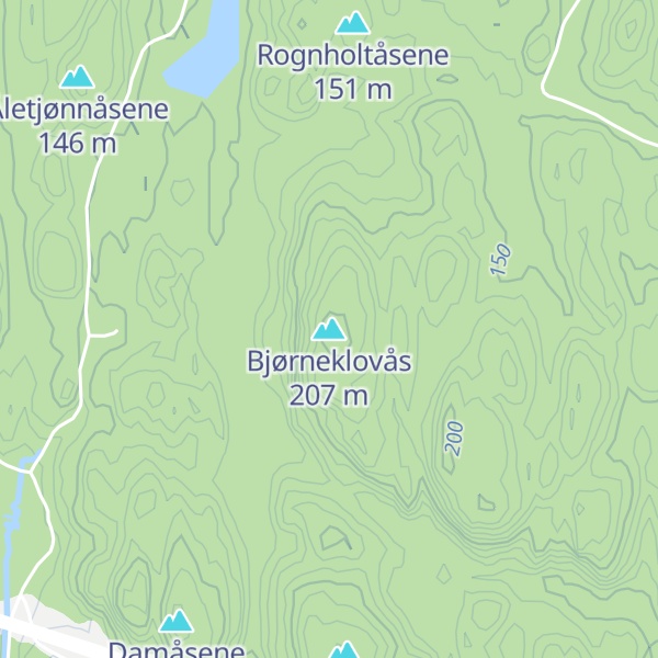 Map of Bjørneklovås