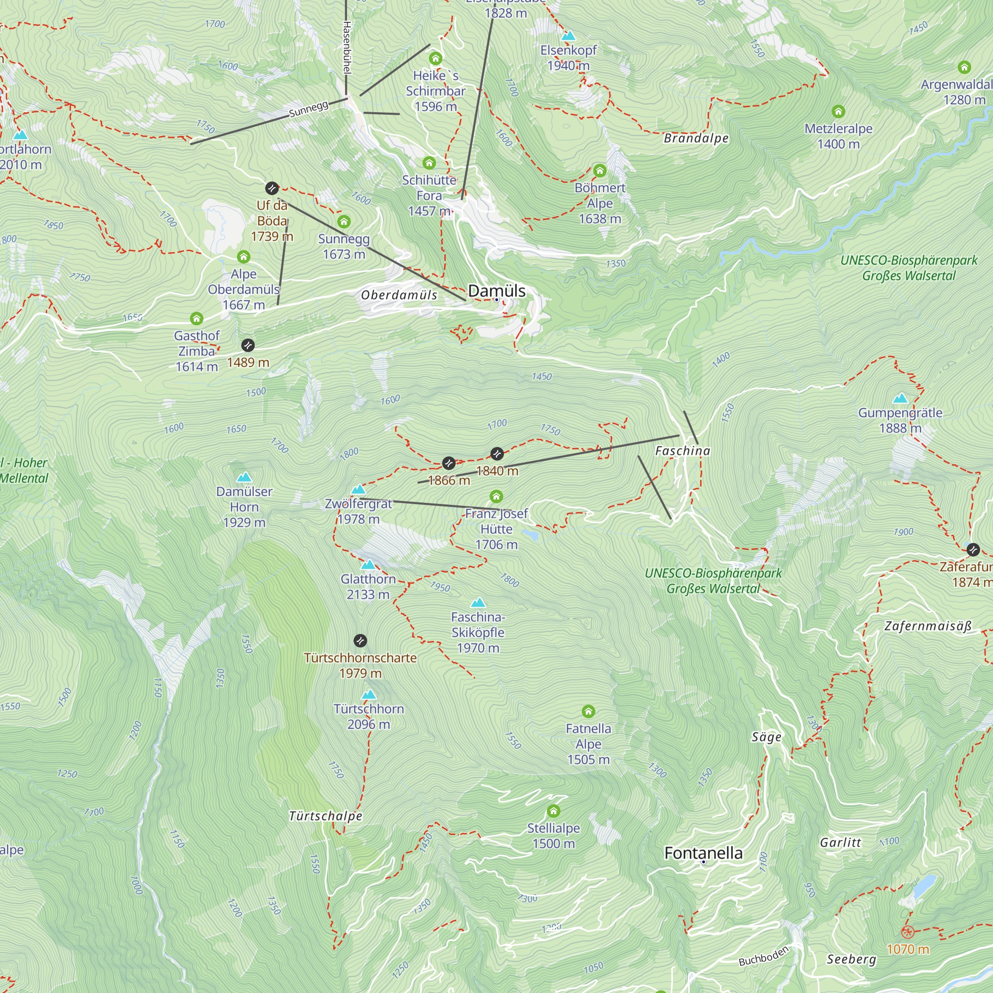Franz Josef Hütte map