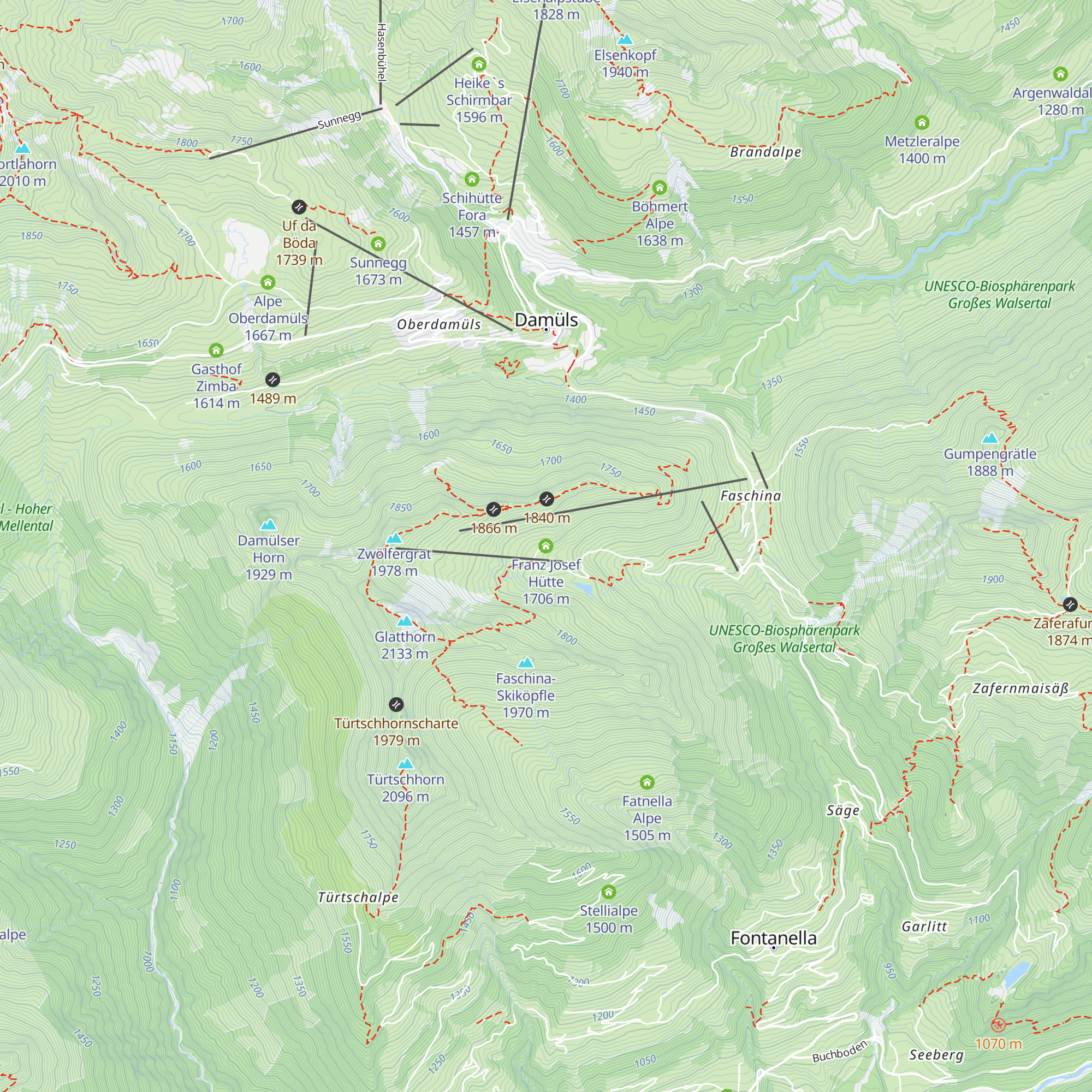 Franz Josef Hütte map