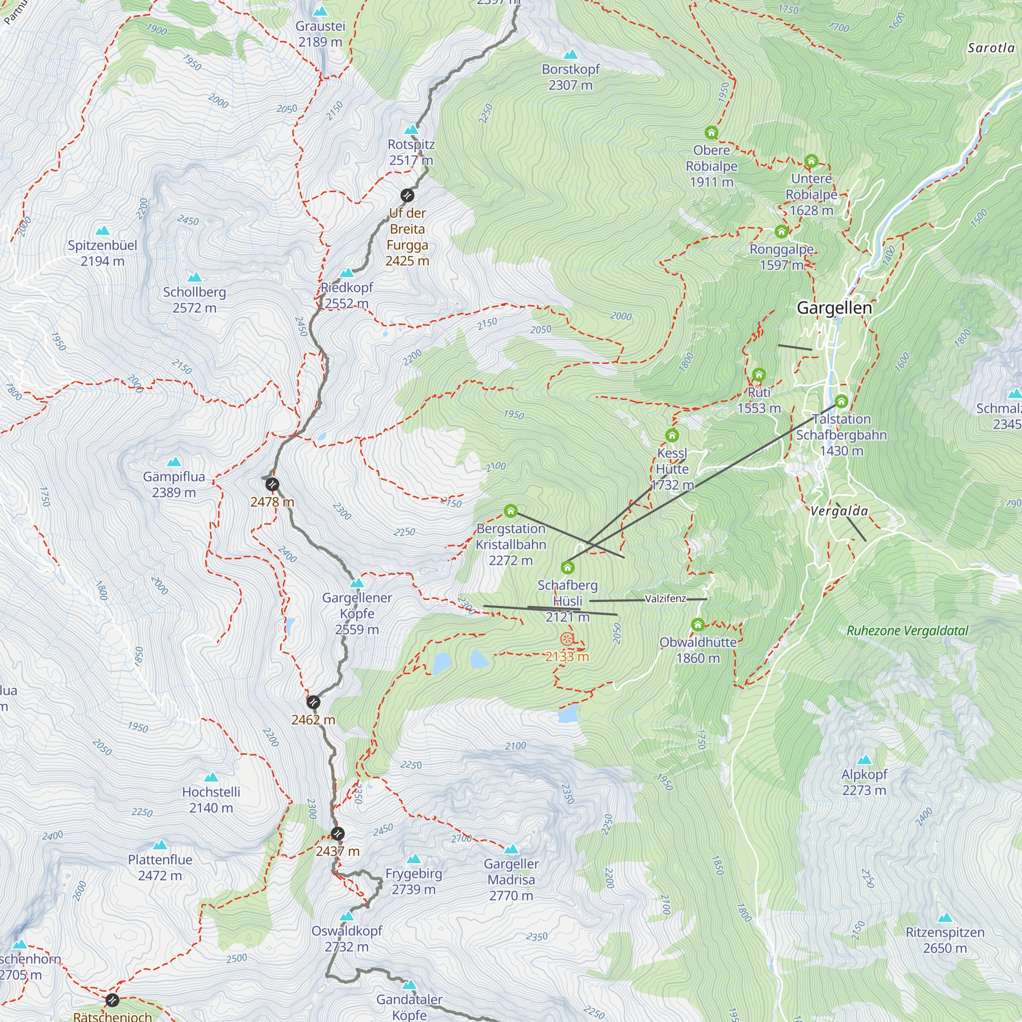 Bergstation Kristallbahn map