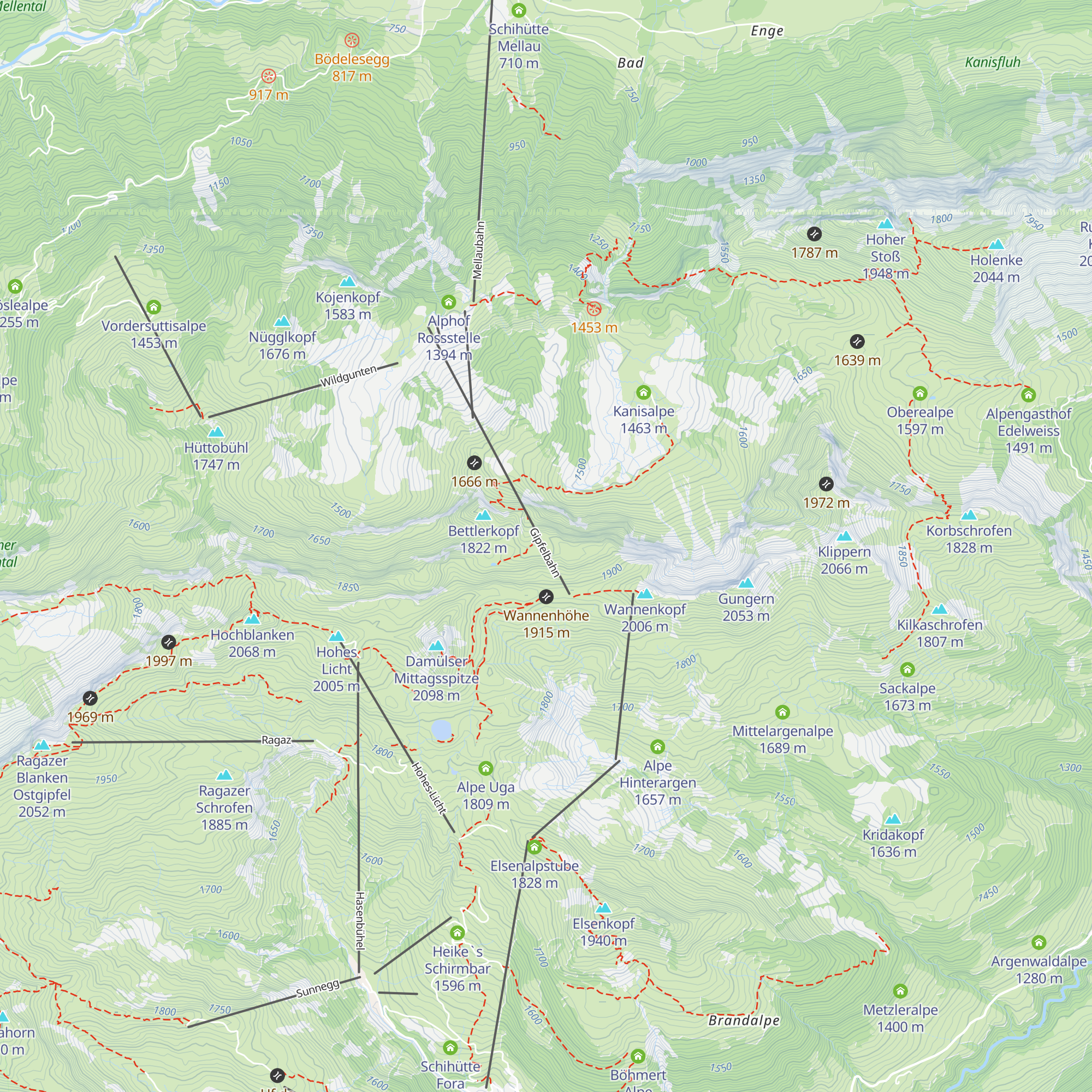 Wannenalpe map