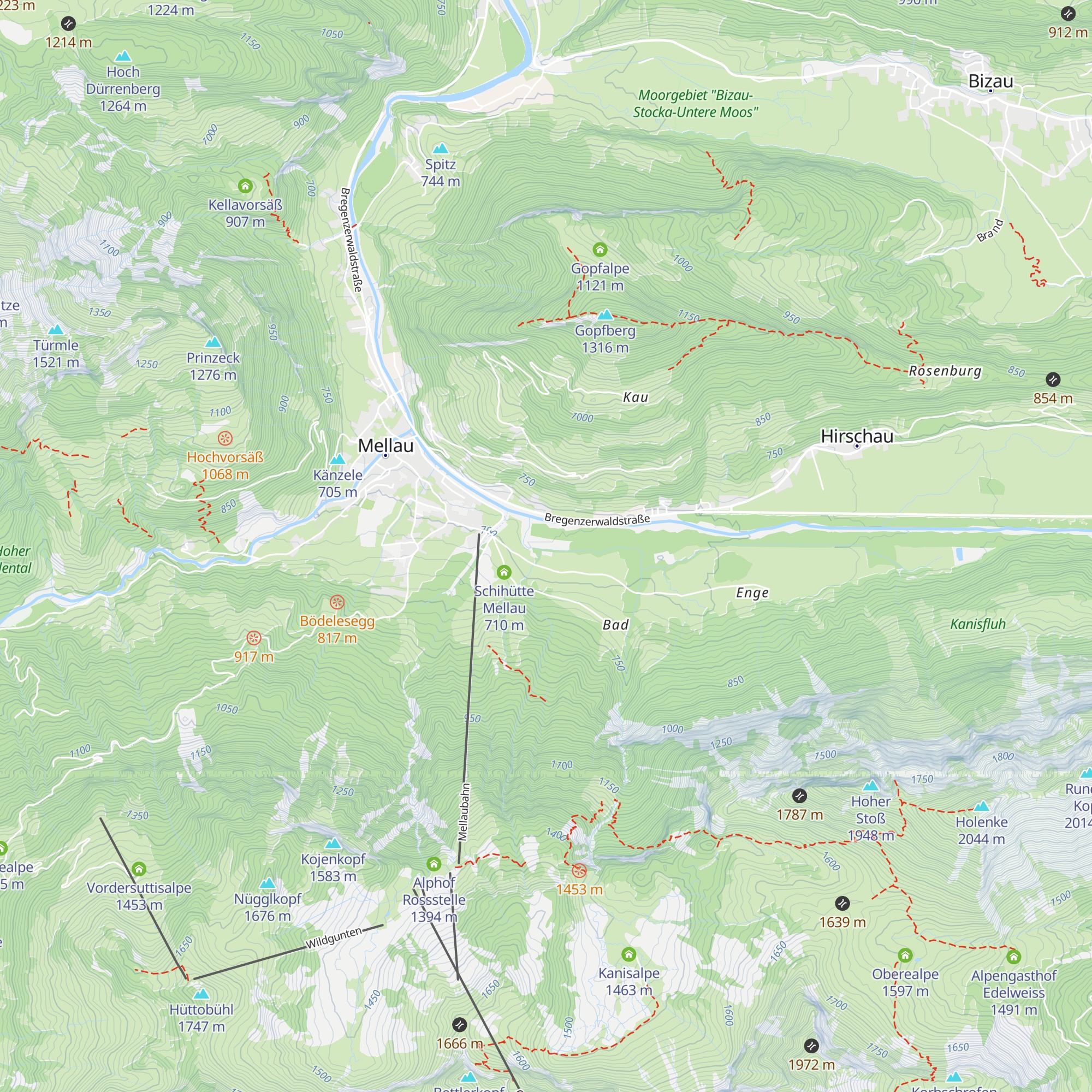 Clubheim FC Mellau map