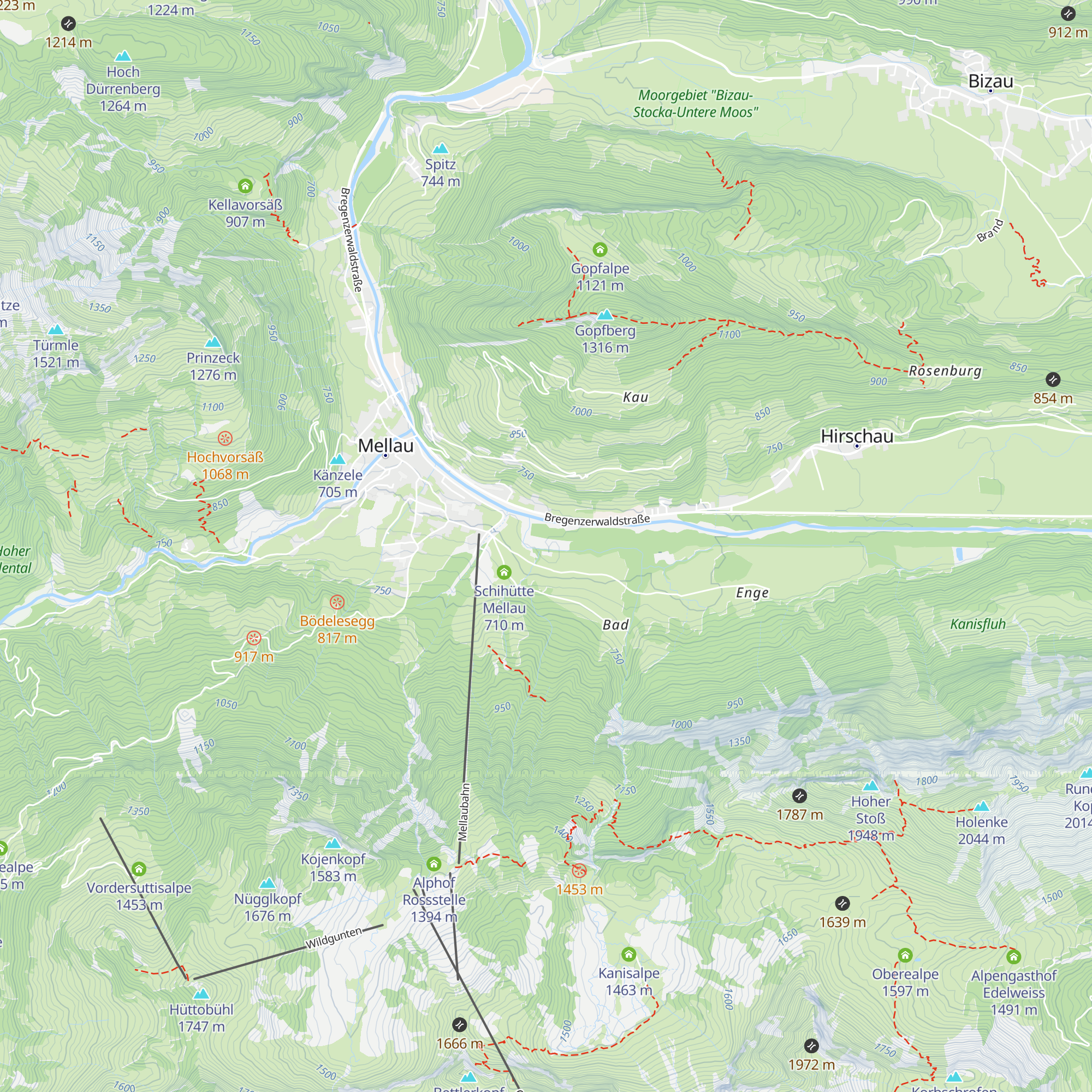 Clubheim FC Mellau map