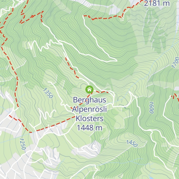Map of Berghaus Alpenrösli Klosters