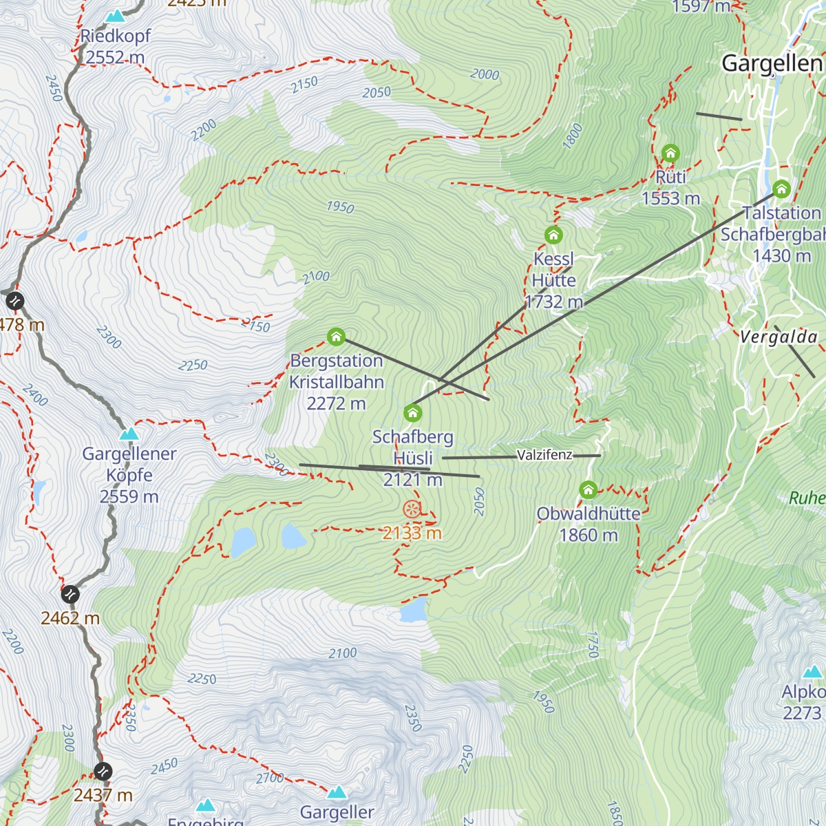 Schafberg Hüsli map
