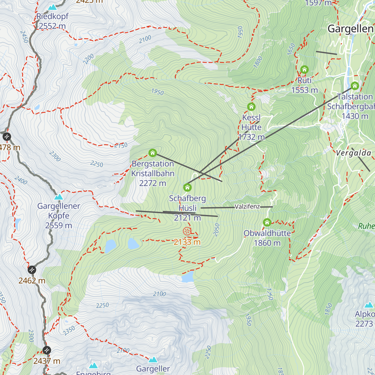 Schafberg Hüsli map