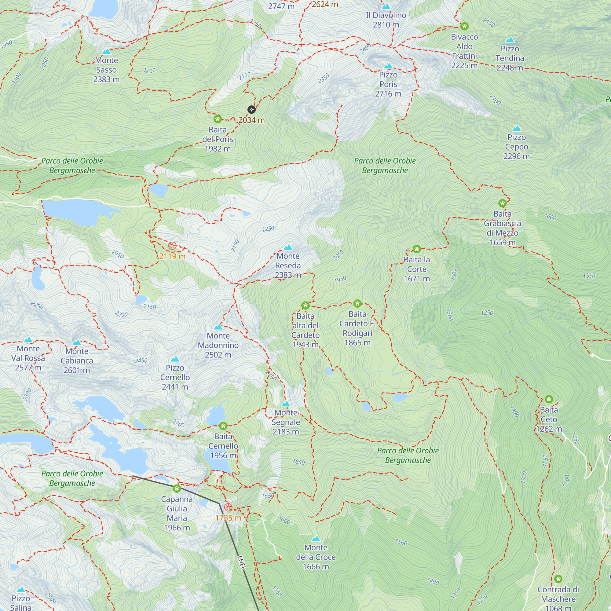 Baita alta del Cardeto map