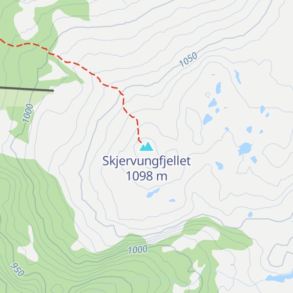 Map of Skjervungfjellet