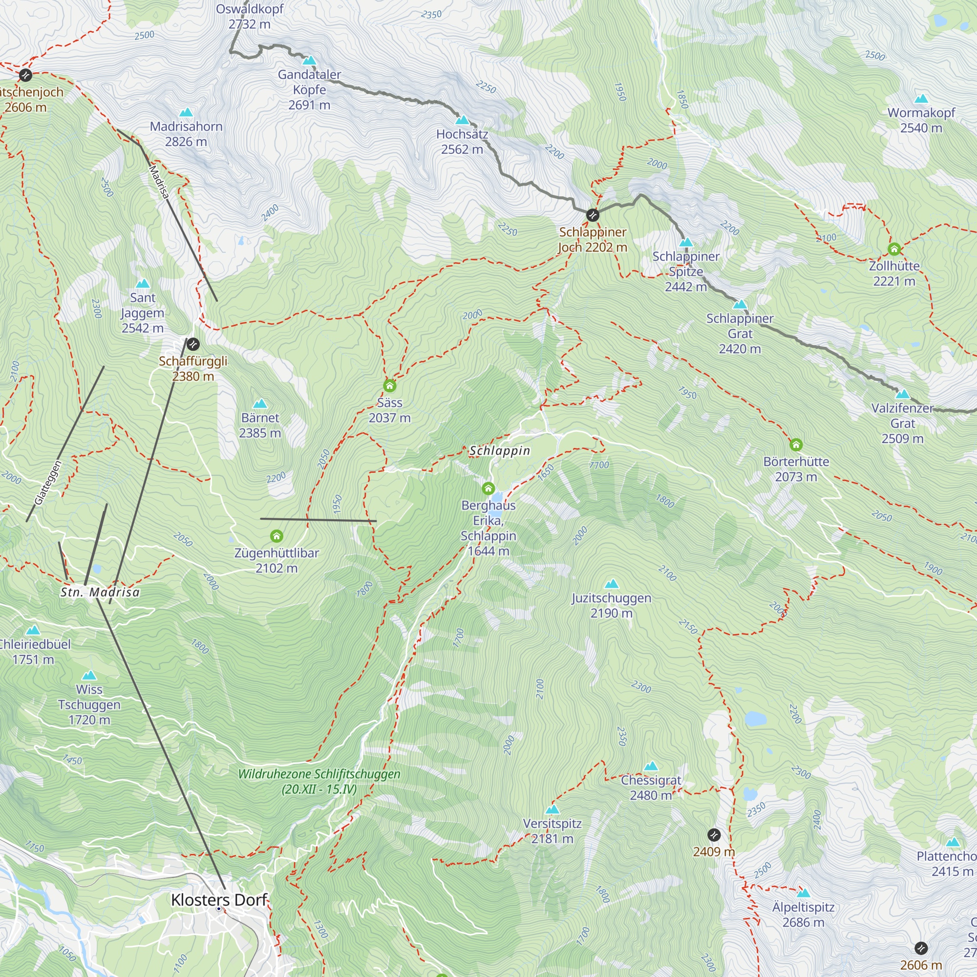 Berghaus Erika, Schlappin map