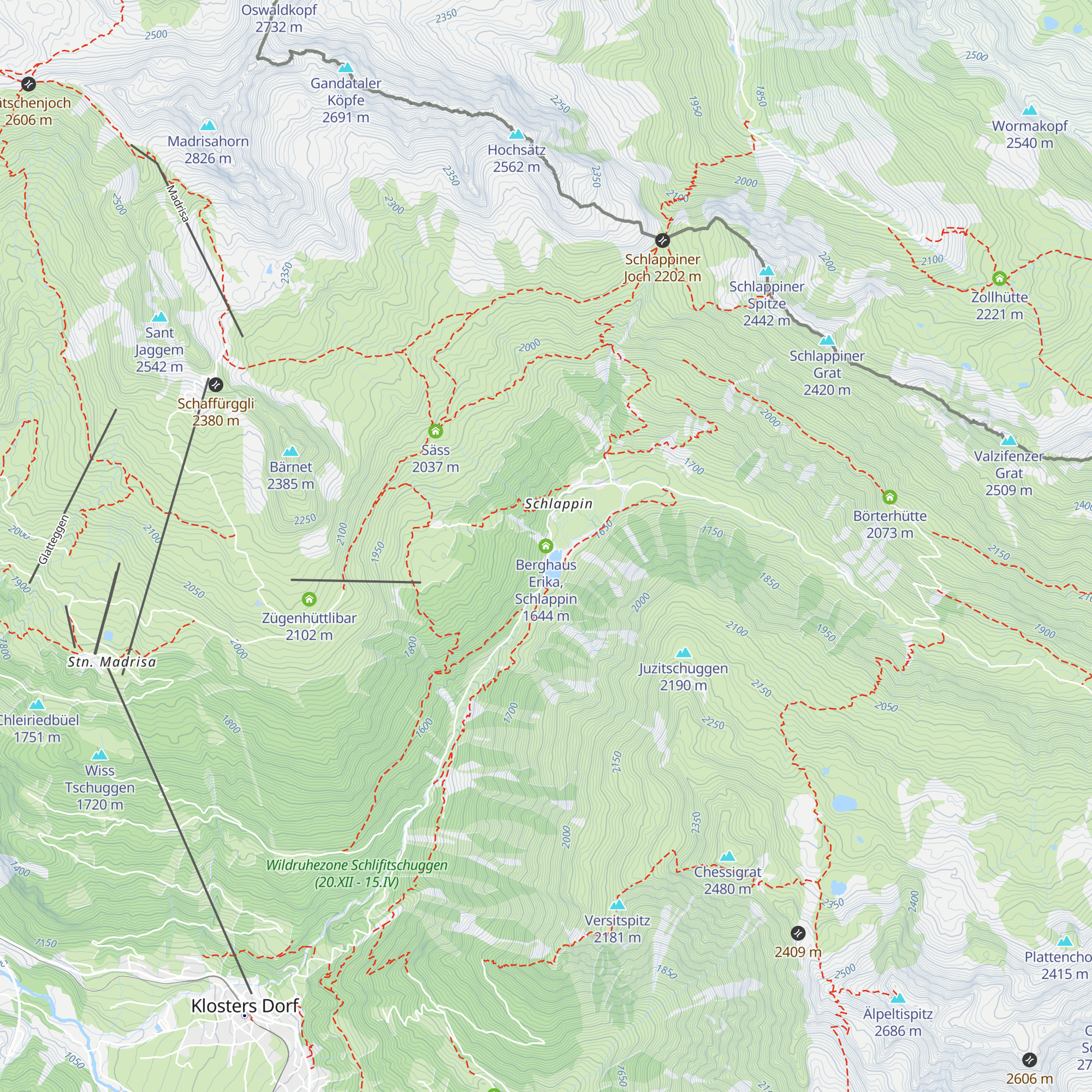 Berghaus Erika, Schlappin map
