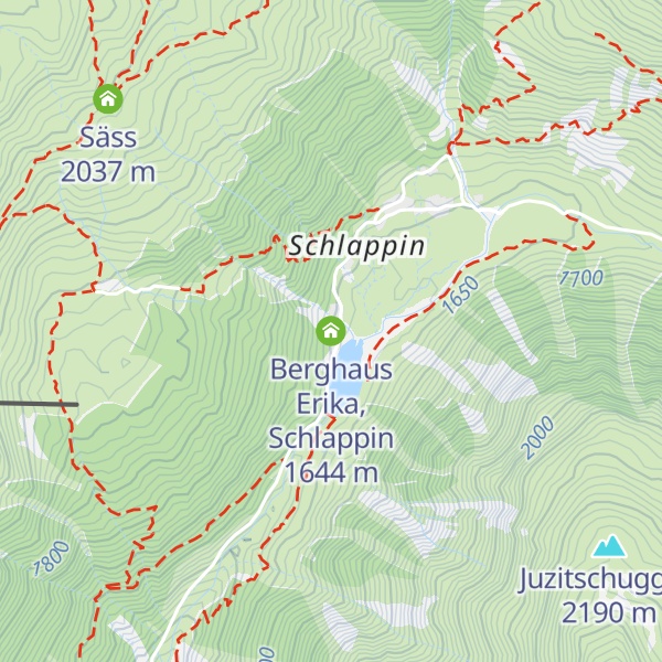 Map of Berghaus Erika, Schlappin