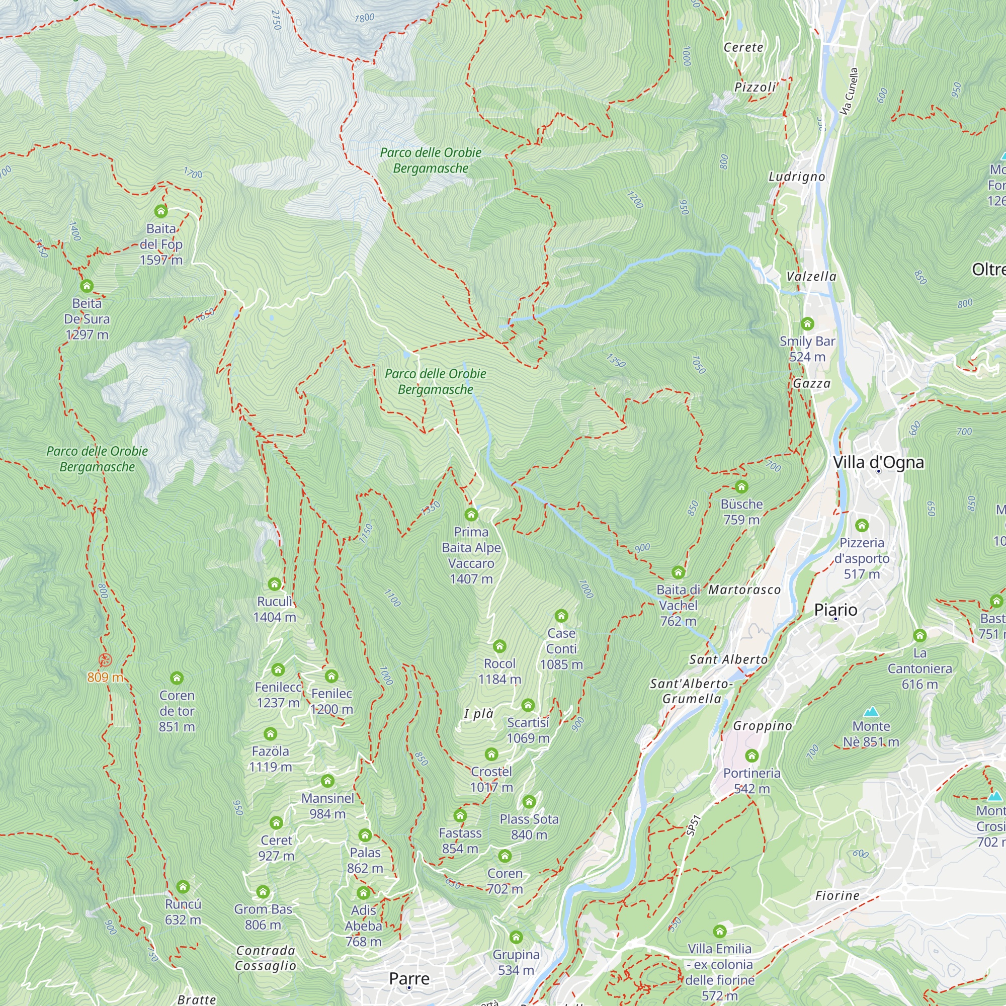 Roccolo Alvit - Rocol de Acher map