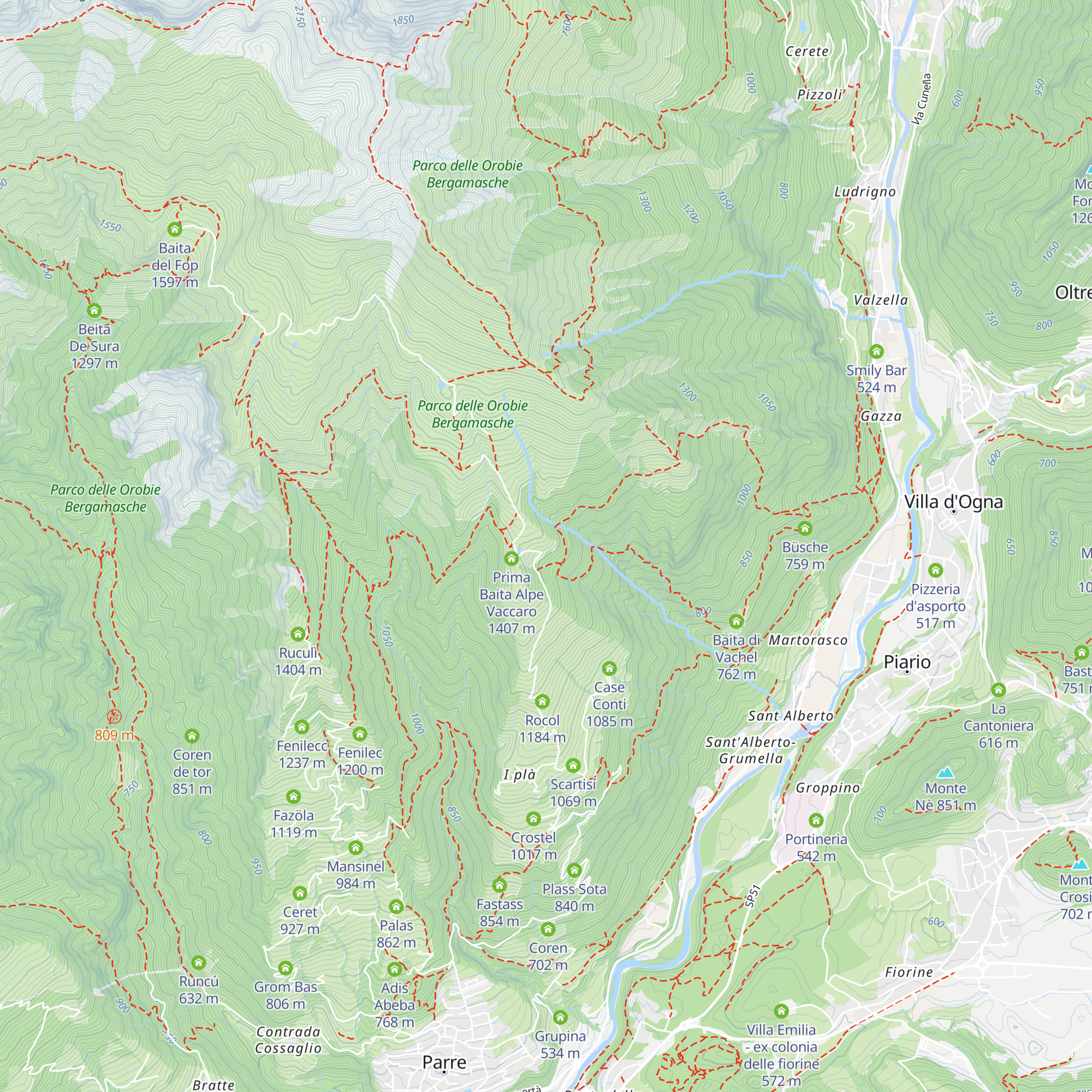 Roccolo Alvit - Rocol de Acher map