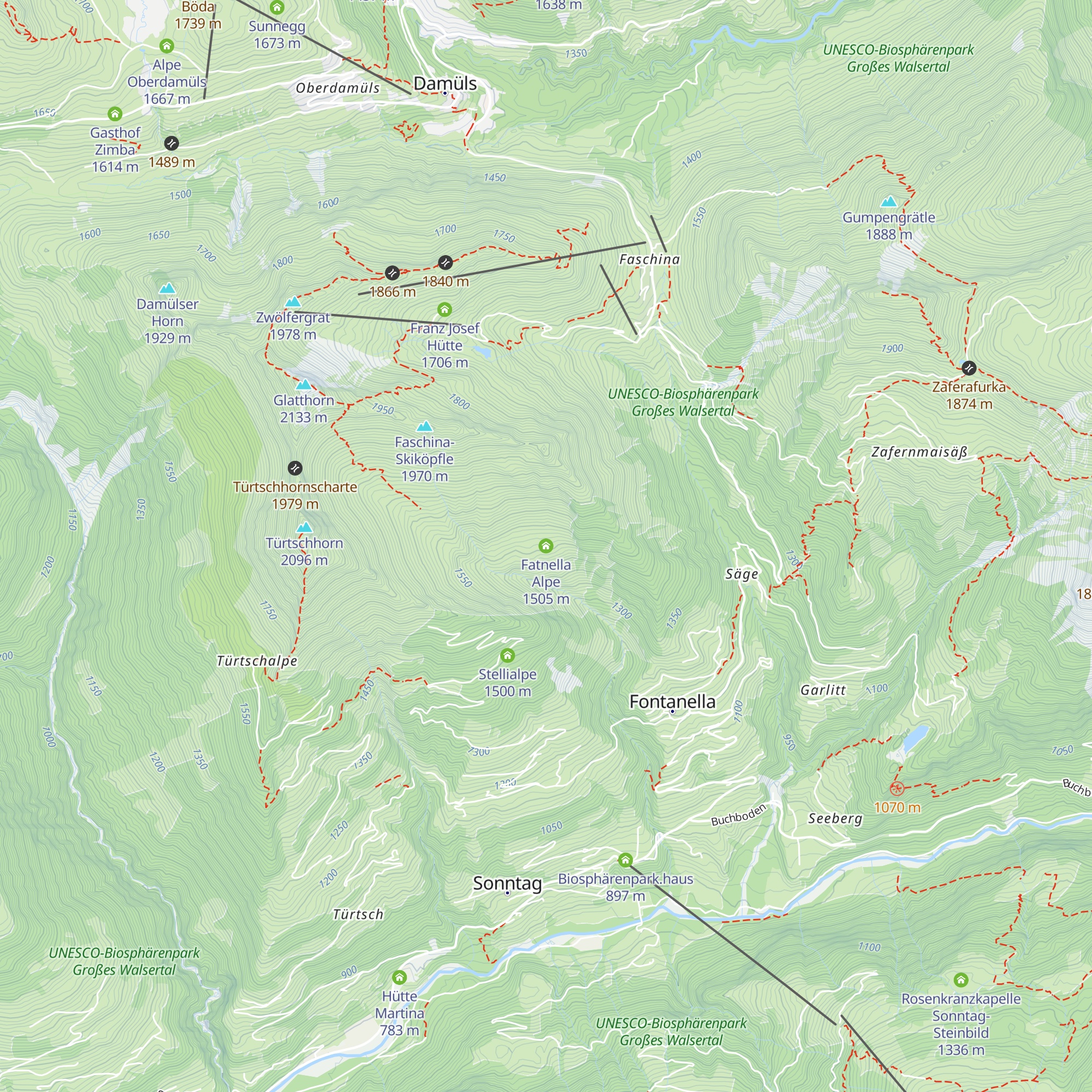 Fatnella Alpe map