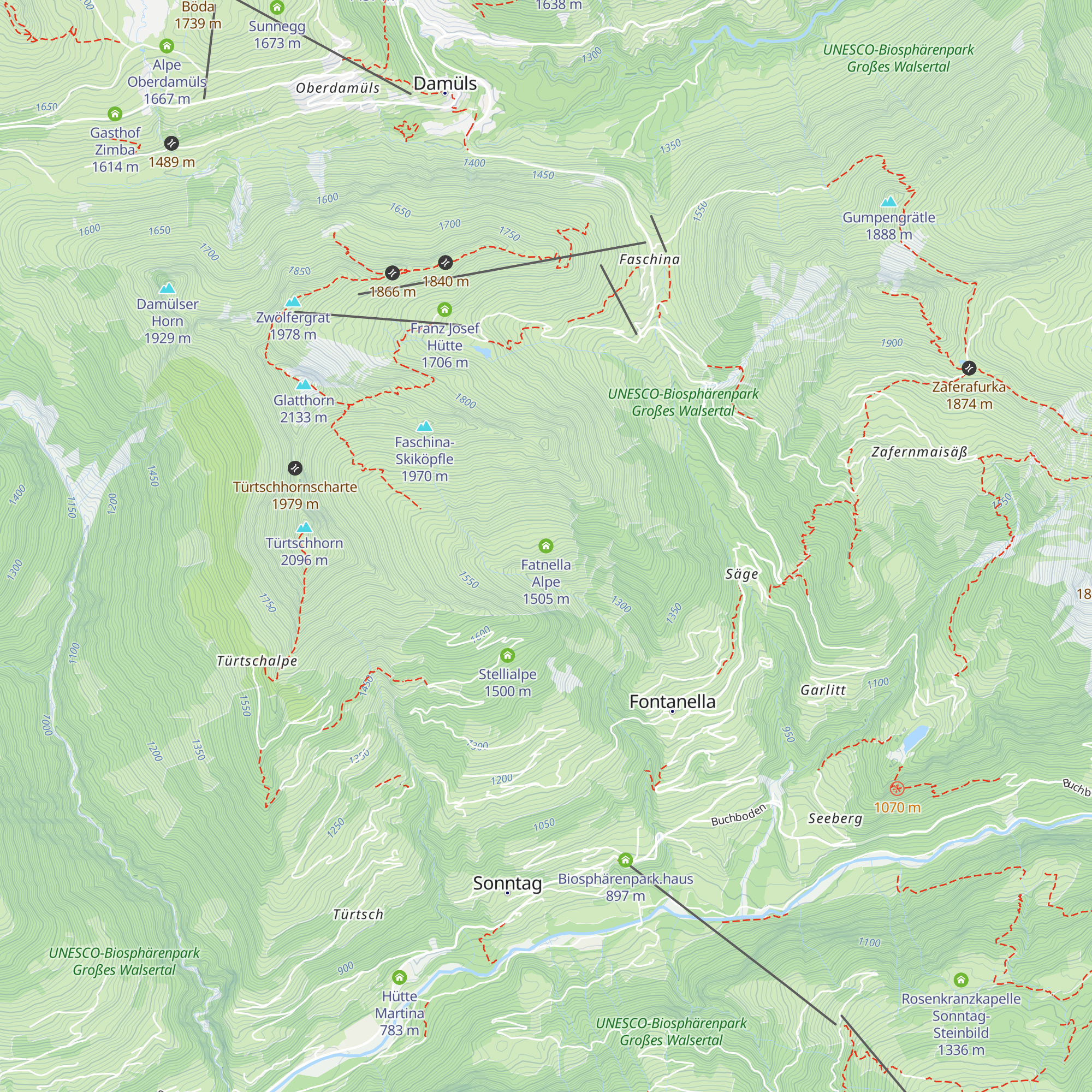 Fatnella Alpe map
