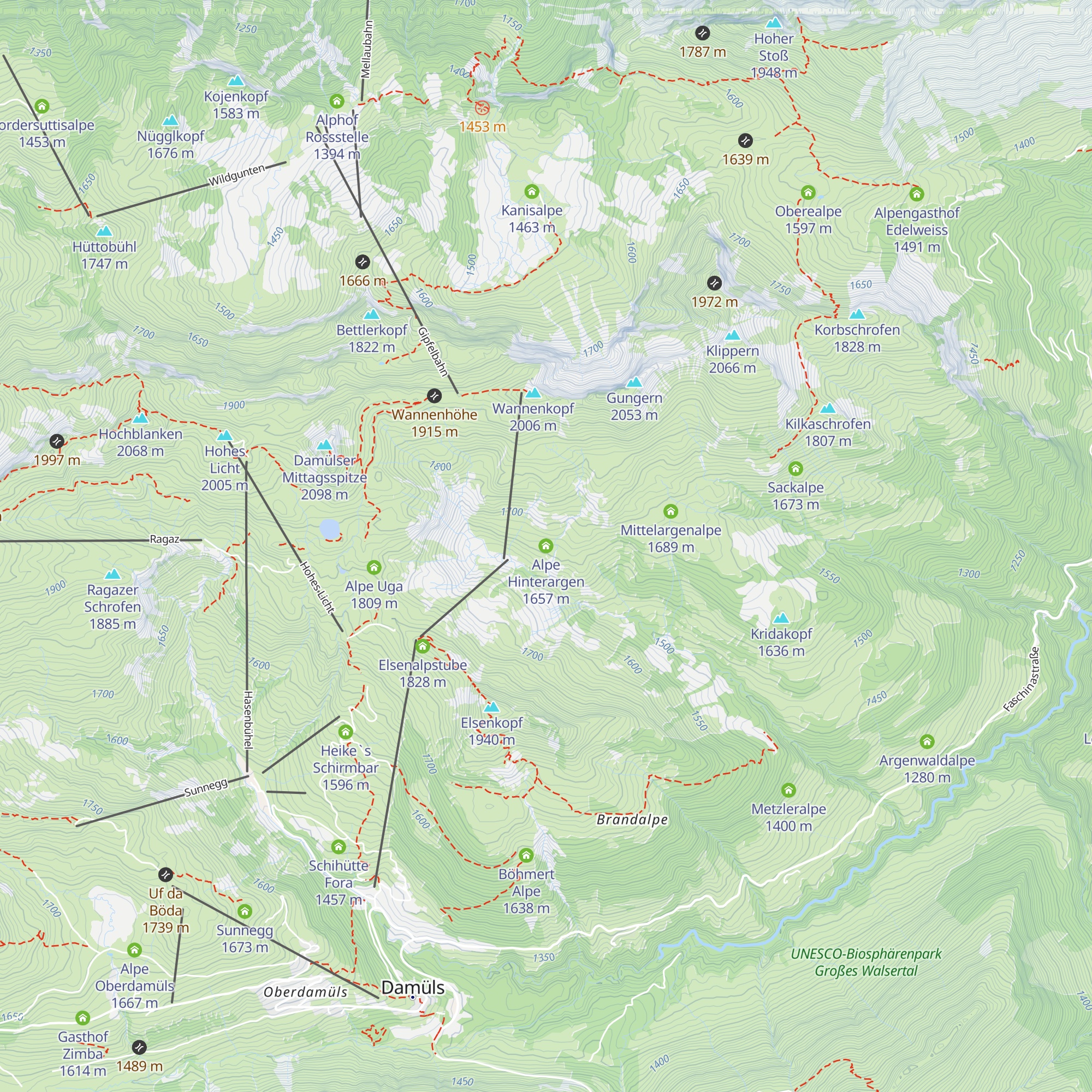 Alpe Hinterargen map