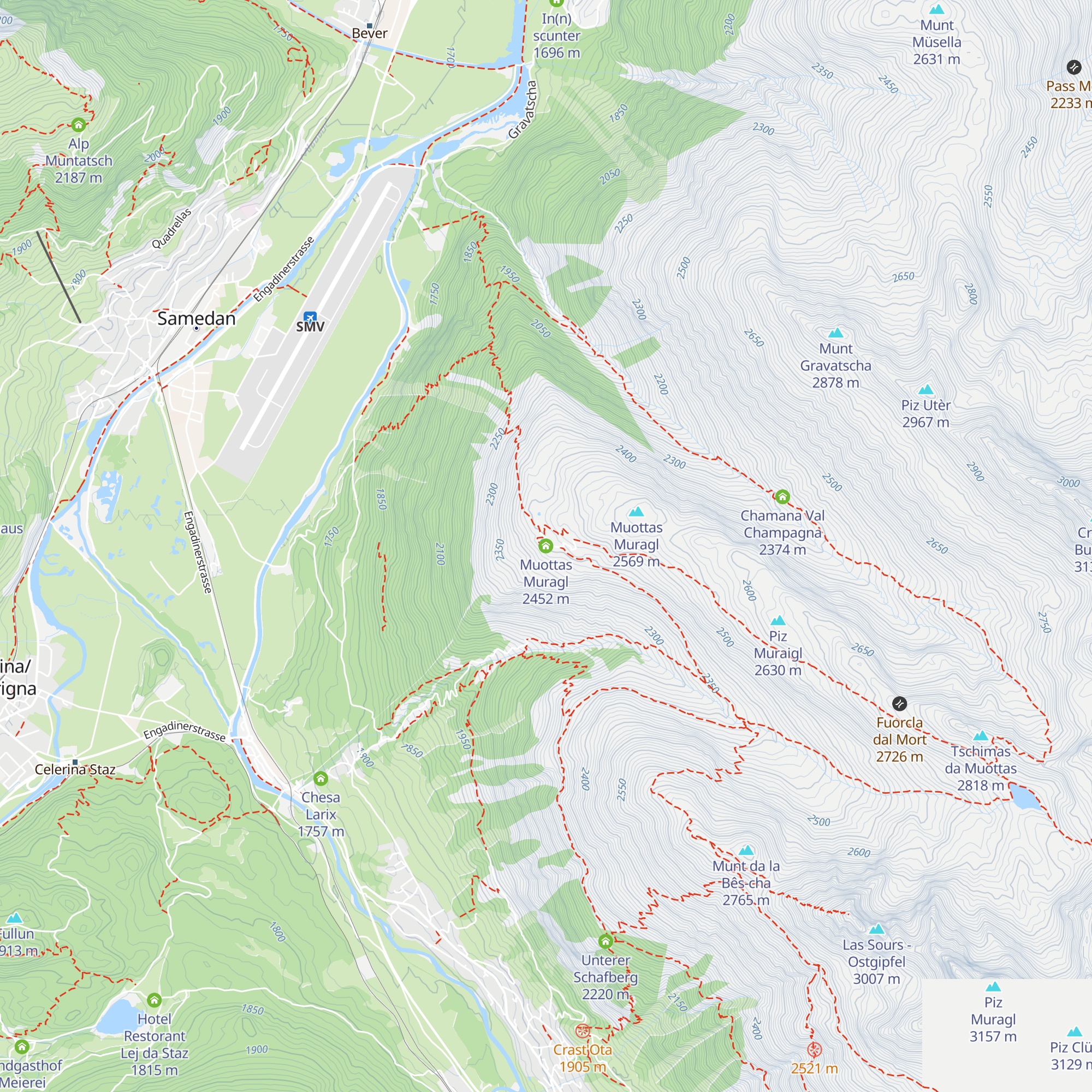 Muottas Muragl map