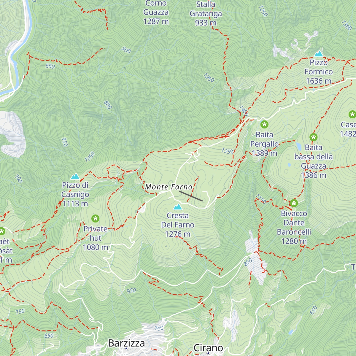 Rifugio Monte Farno map
