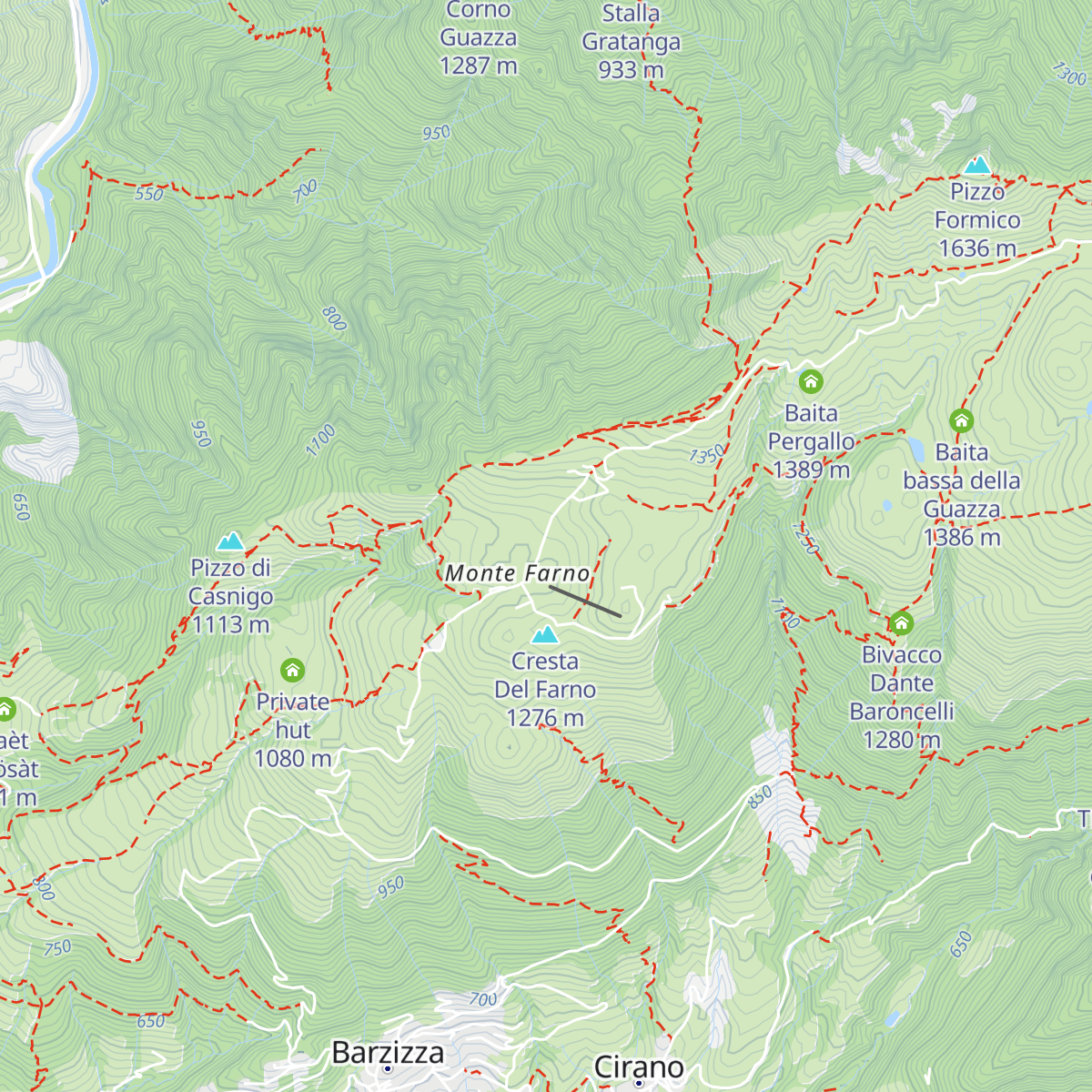 Rifugio Monte Farno map