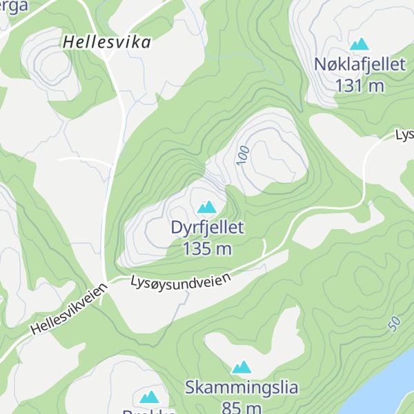 Map of Dyrfjellet