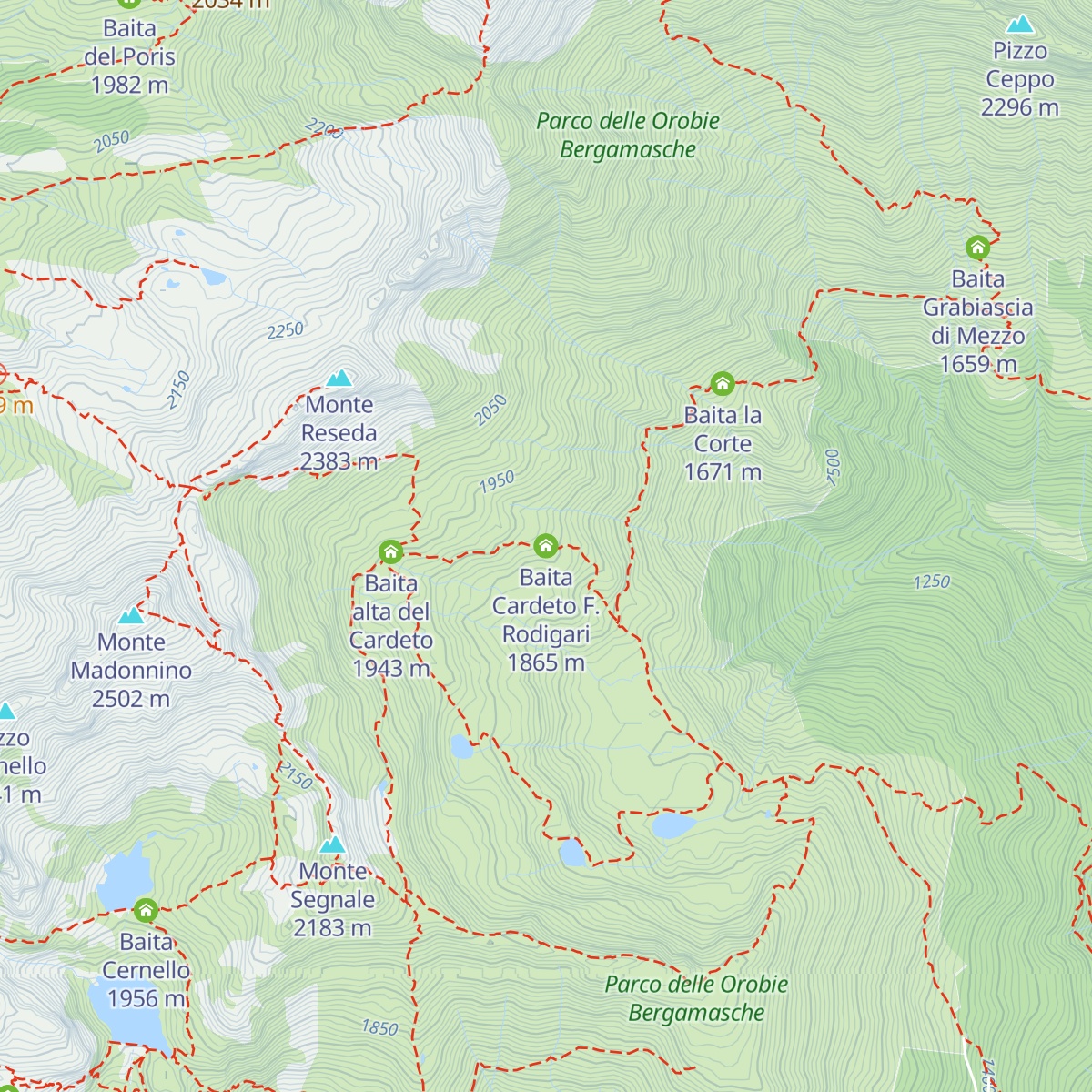 Baita Cardeto F. Rodigari map