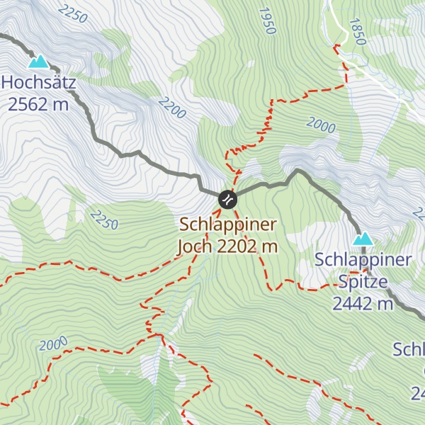 Map of Abri Schlappiner Joch