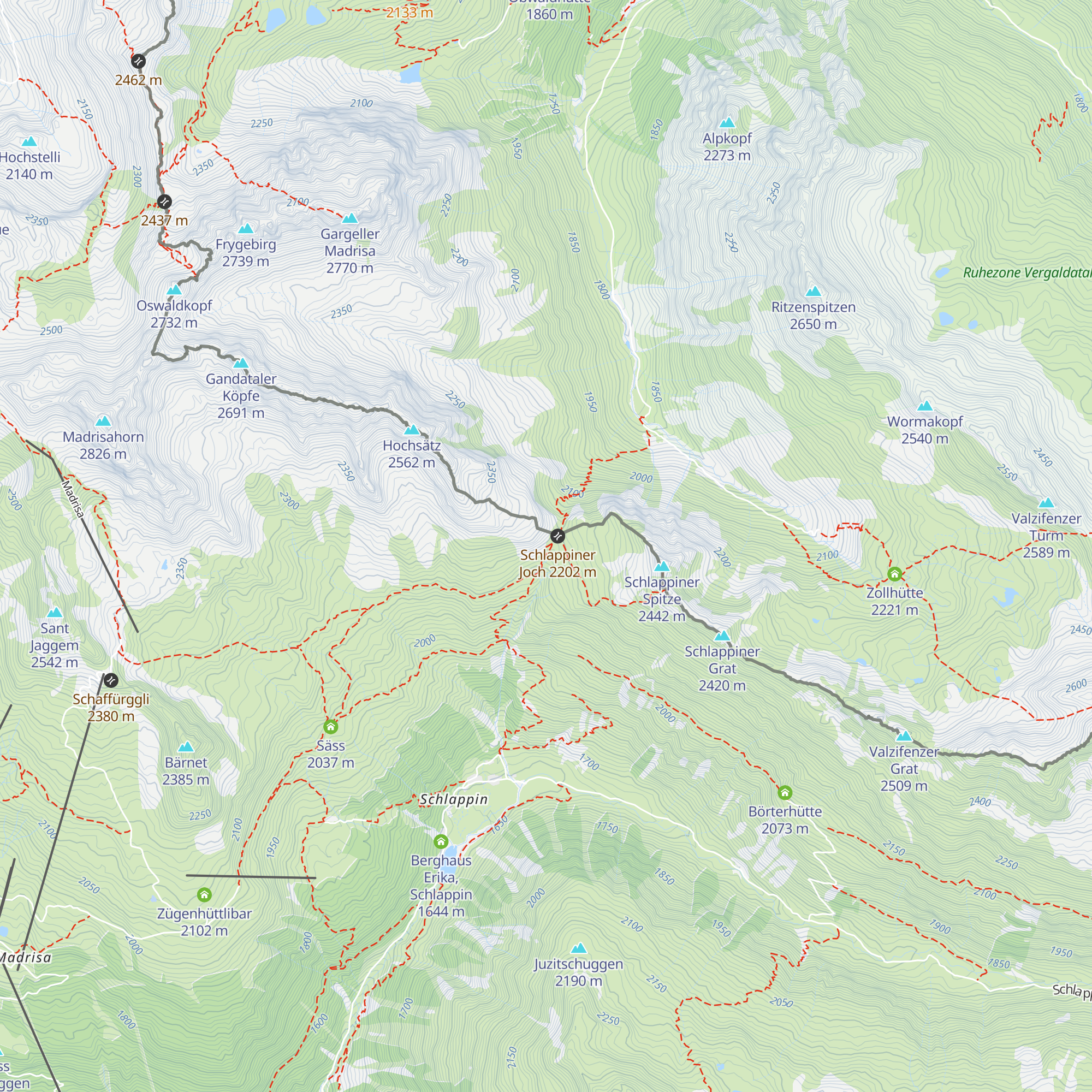 Abri Schlappiner Joch map