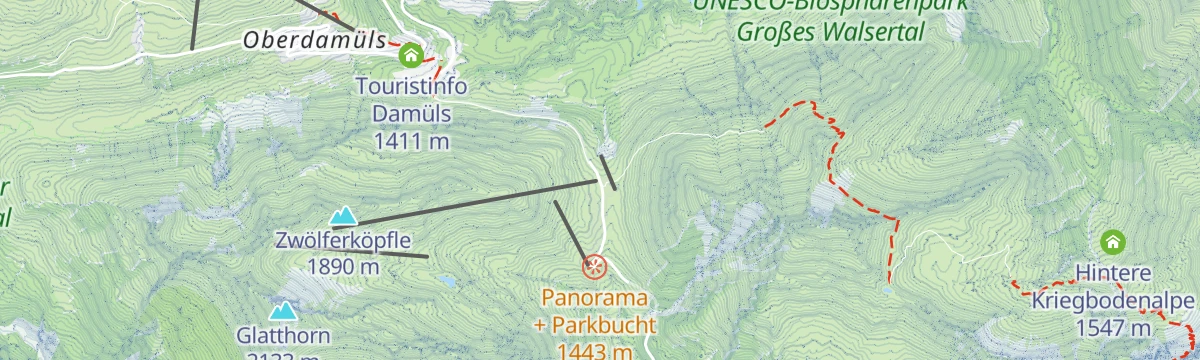 Map of the start of Schaukelwanderweg