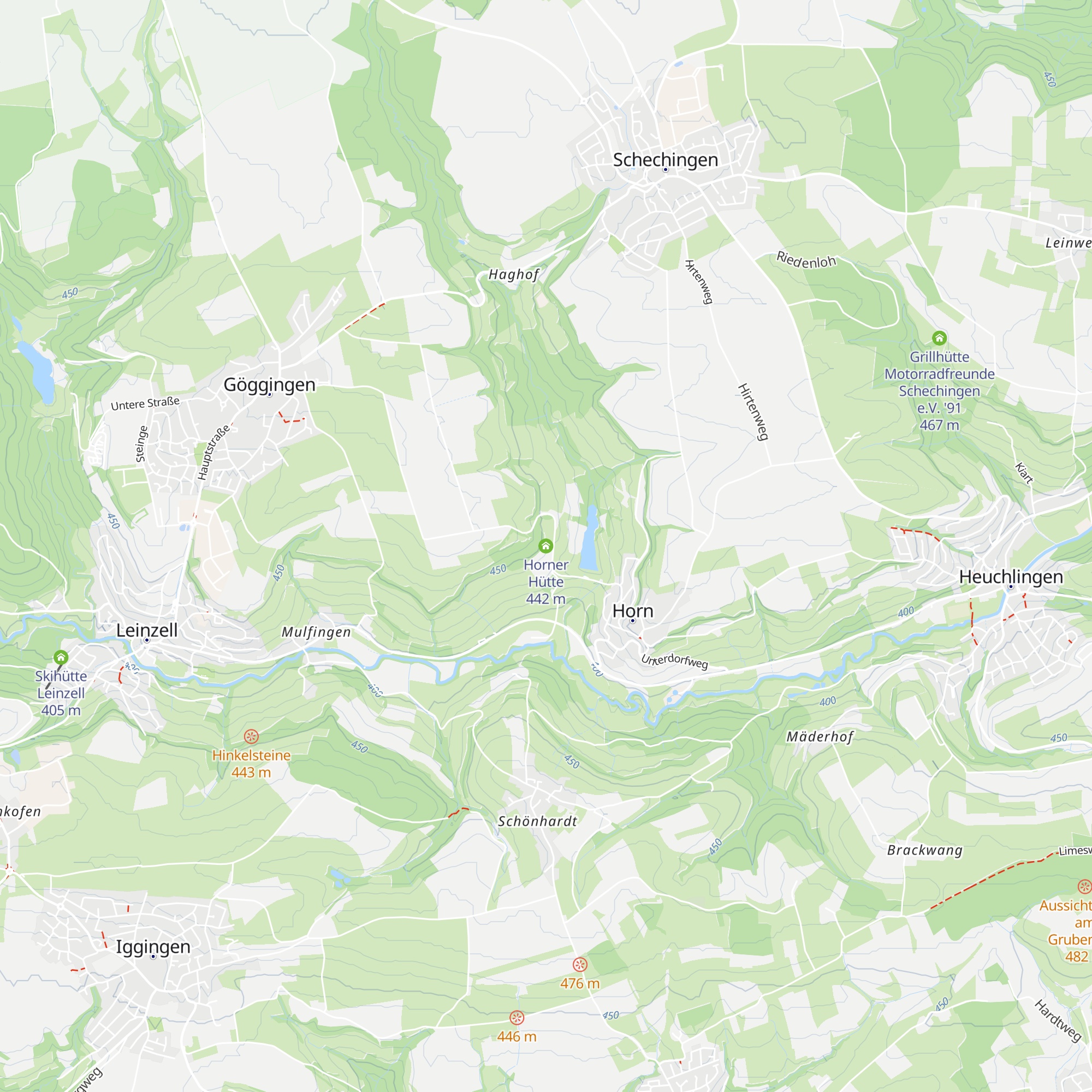 Horner Hütte map
