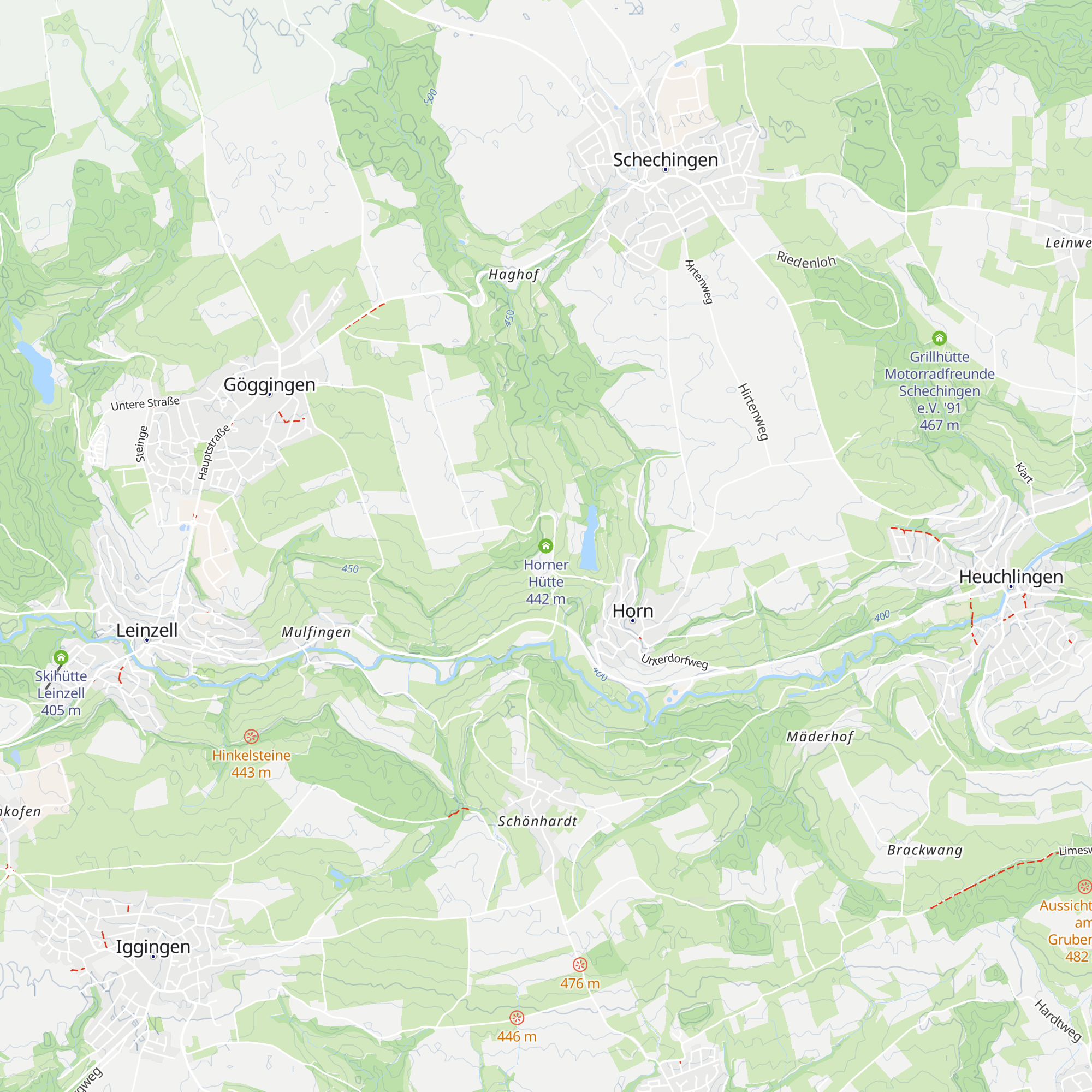 Horner Hütte map