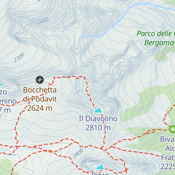 Map of Pizzo del Diavolo di Tenda