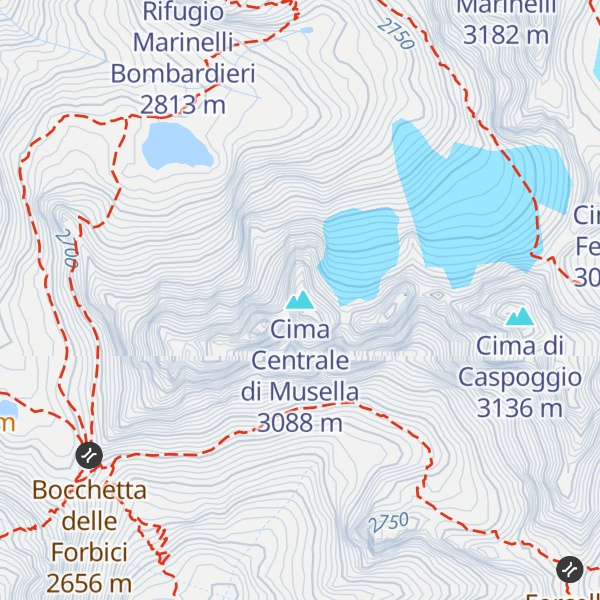 Map of Cima Centrale di Musella