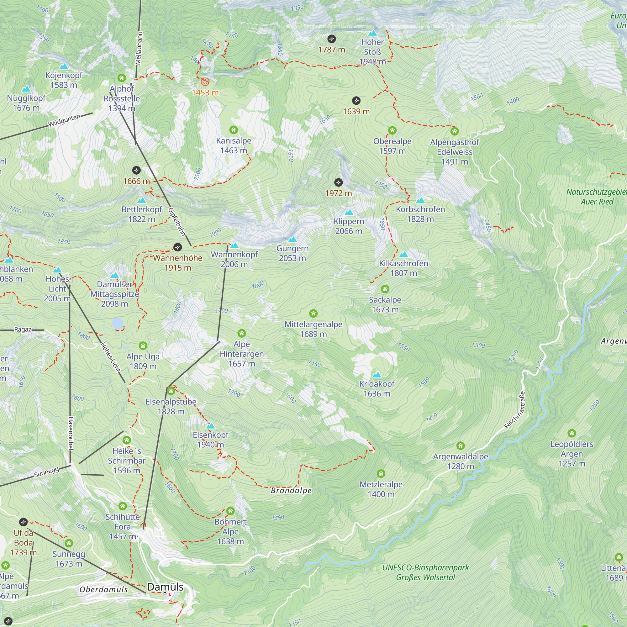 Mittelargenalpe map