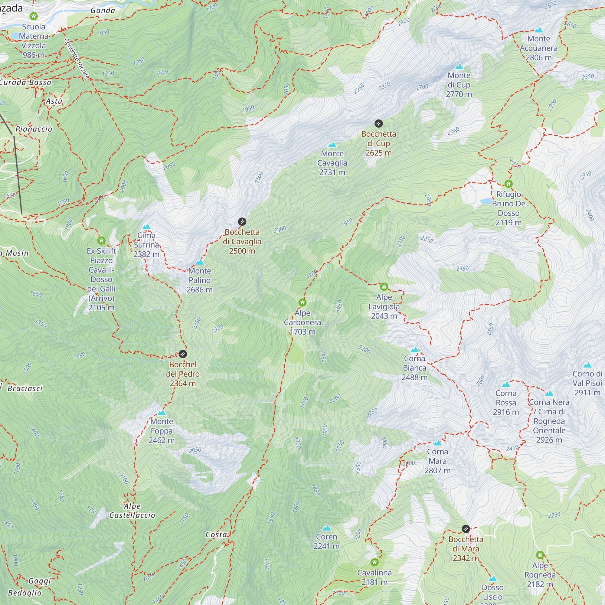 Alpe Carbonera map