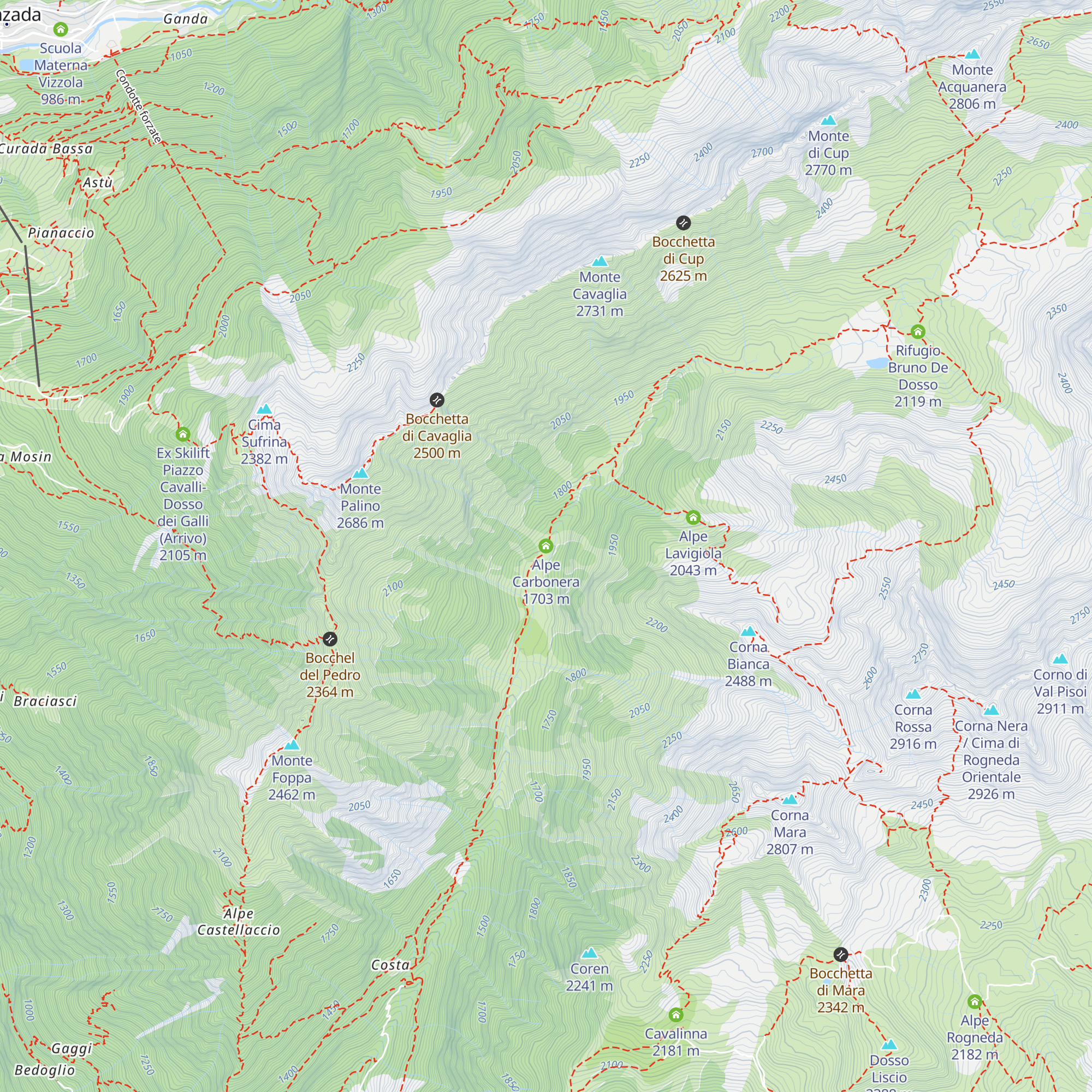 Alpe Carbonera map