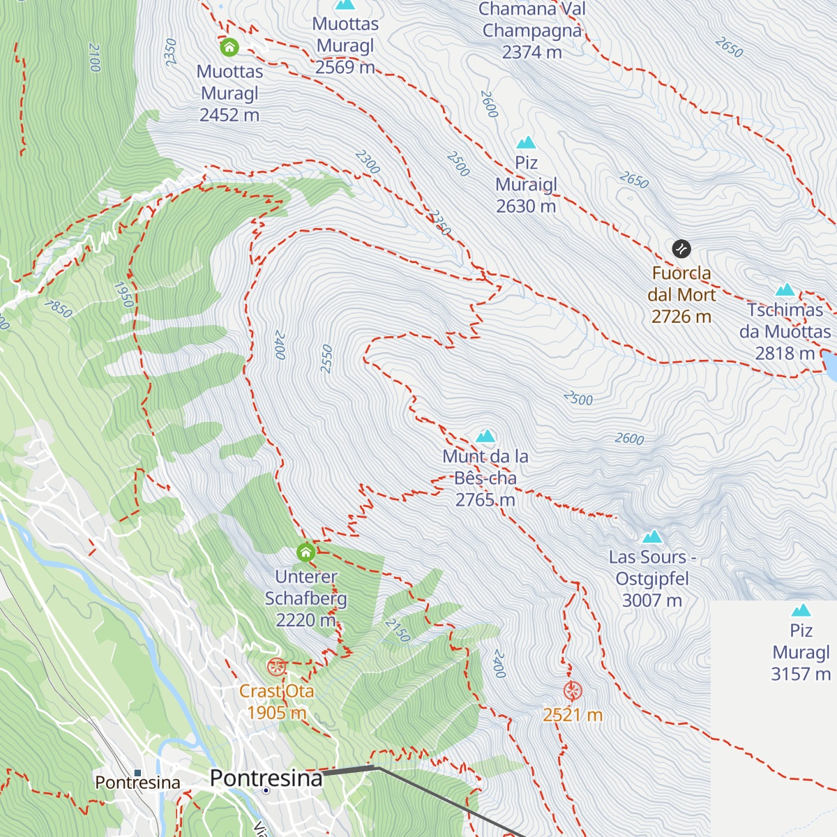 Chamanna Segantini map