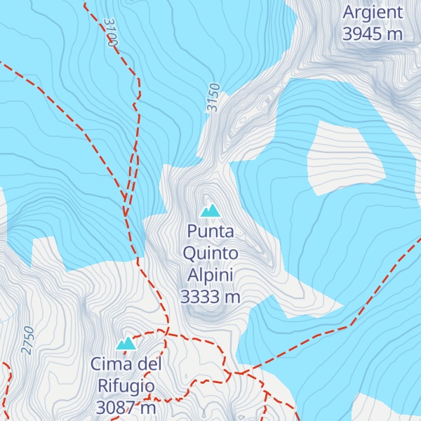 Map of Punta Quinto Alpini