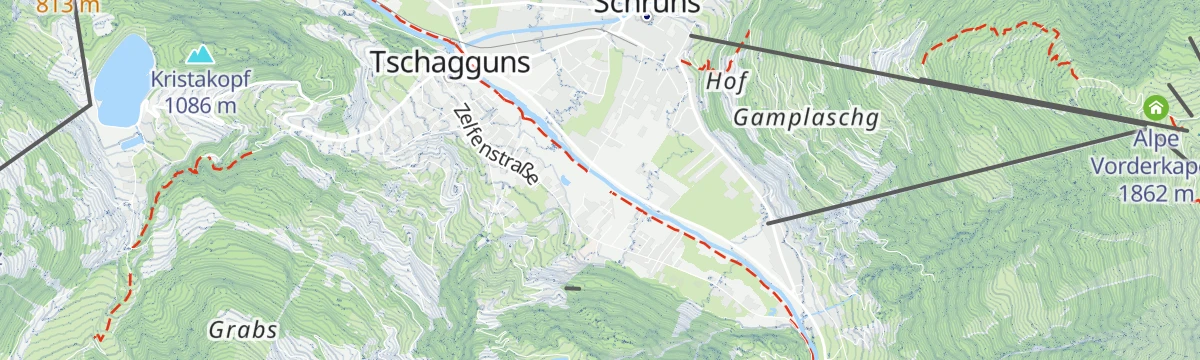 Map of the start of Kristbergsattel Tour