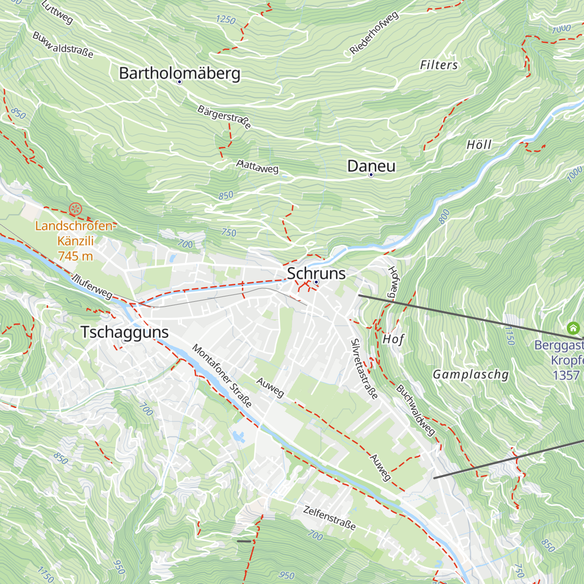 Tourismusinformation Montafon map