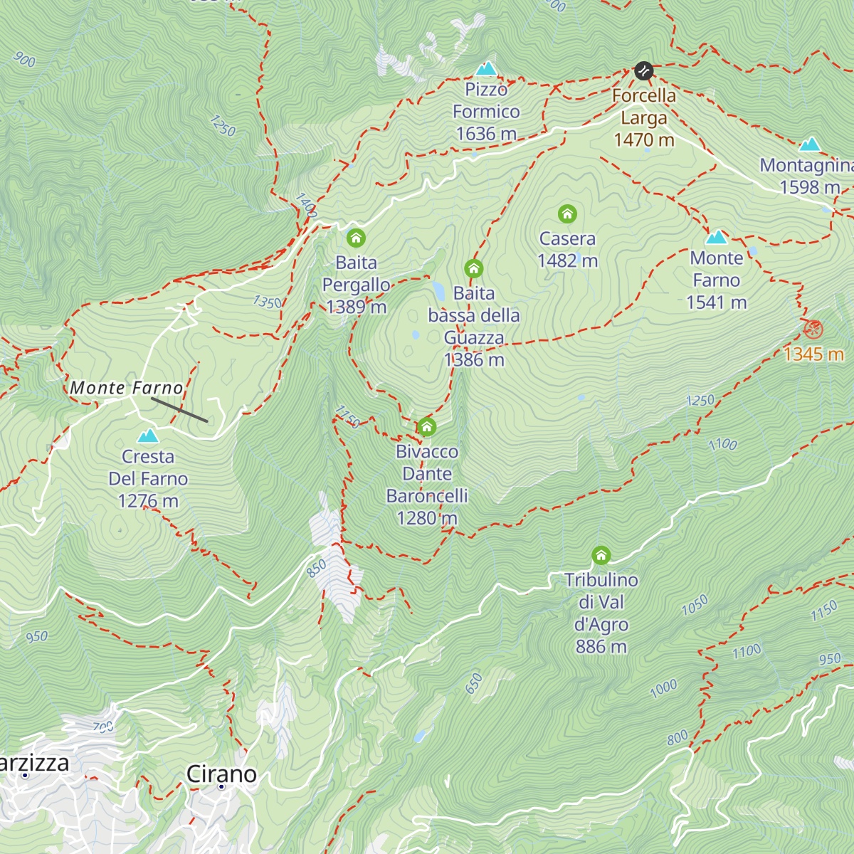 Bivacco Dante Baroncelli map