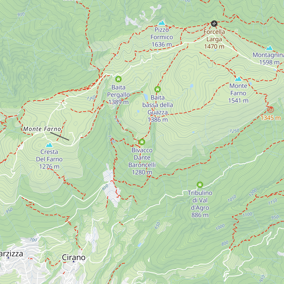 Bivacco Dante Baroncelli map