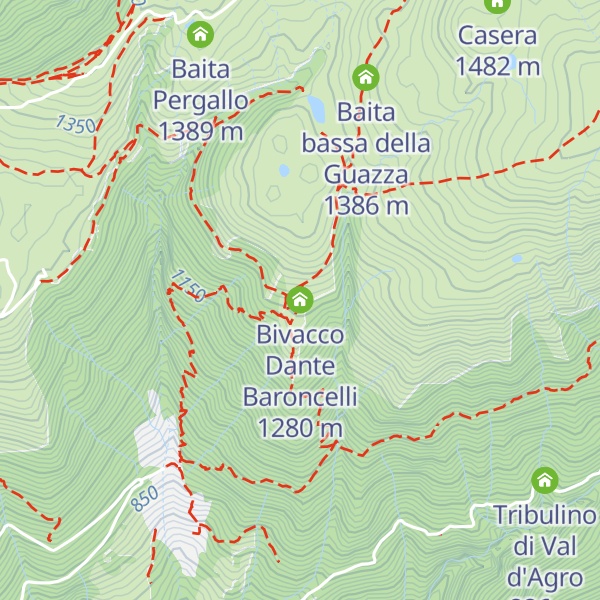 Map of Bivacco Dante Baroncelli