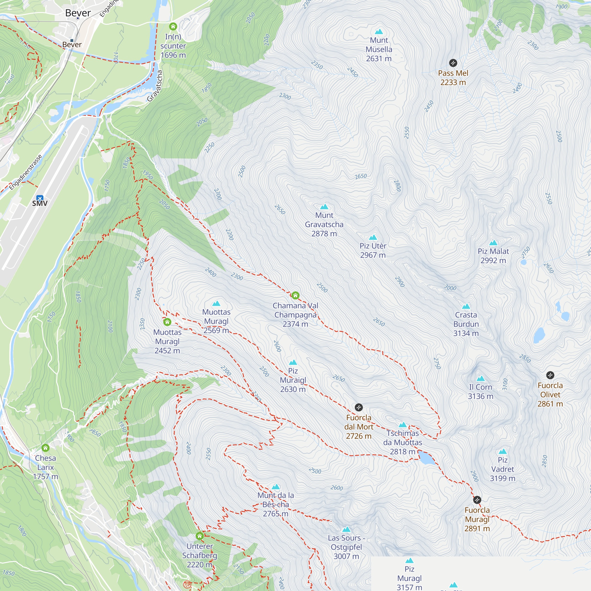 Chamana Val Champagna map