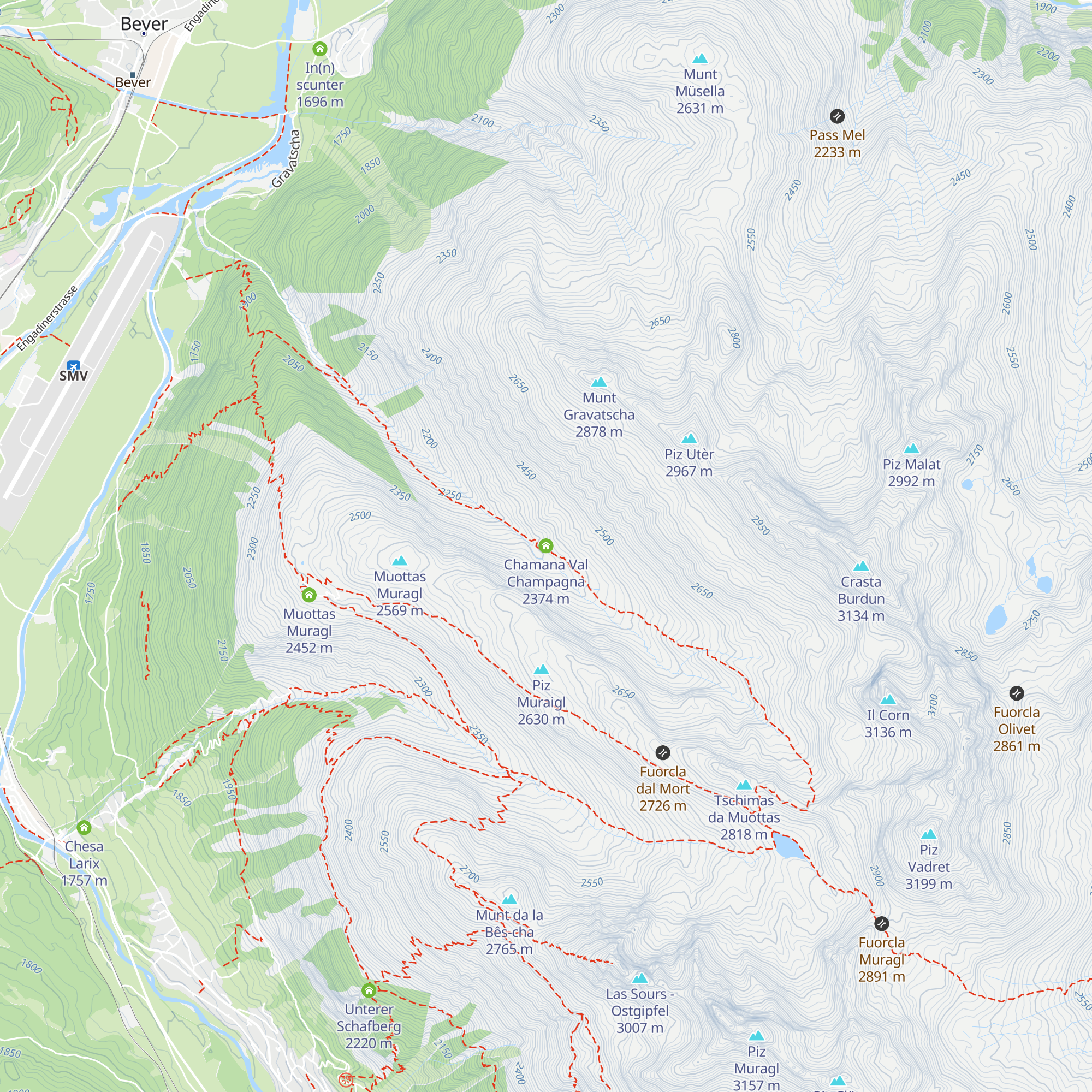 Chamana Val Champagna map