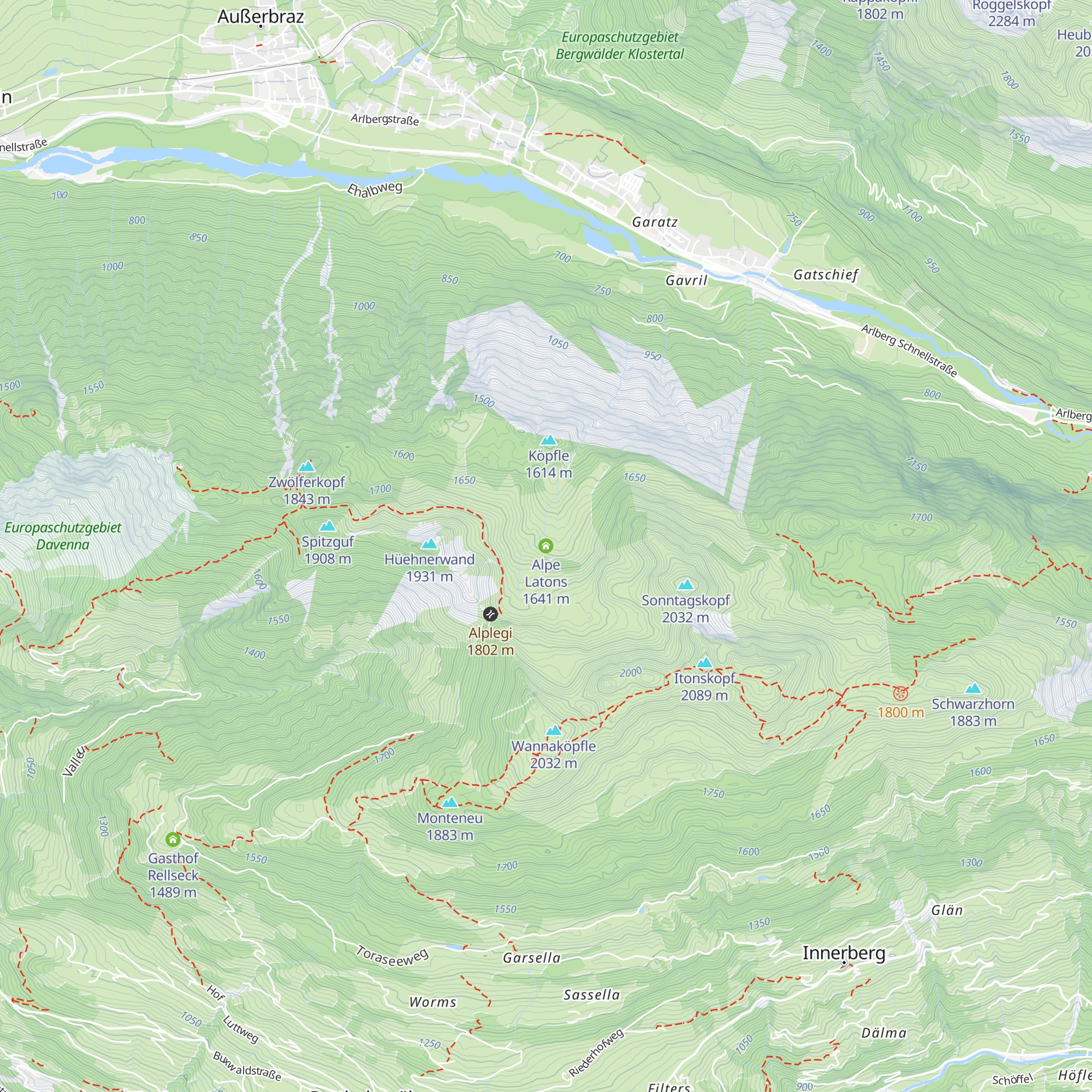 Alpe Latons map