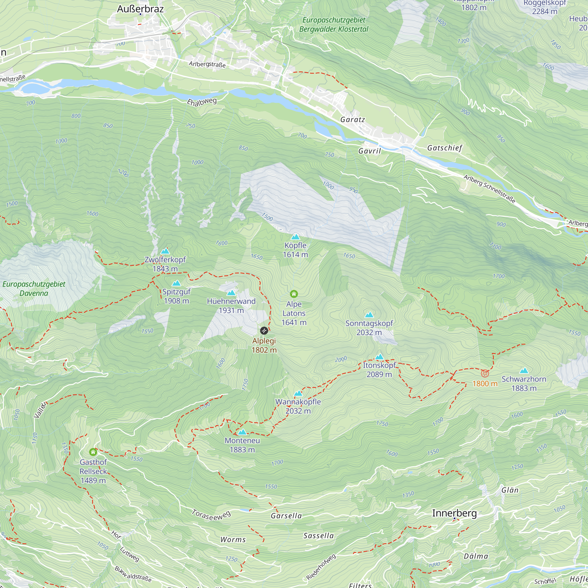 Alpe Latons map