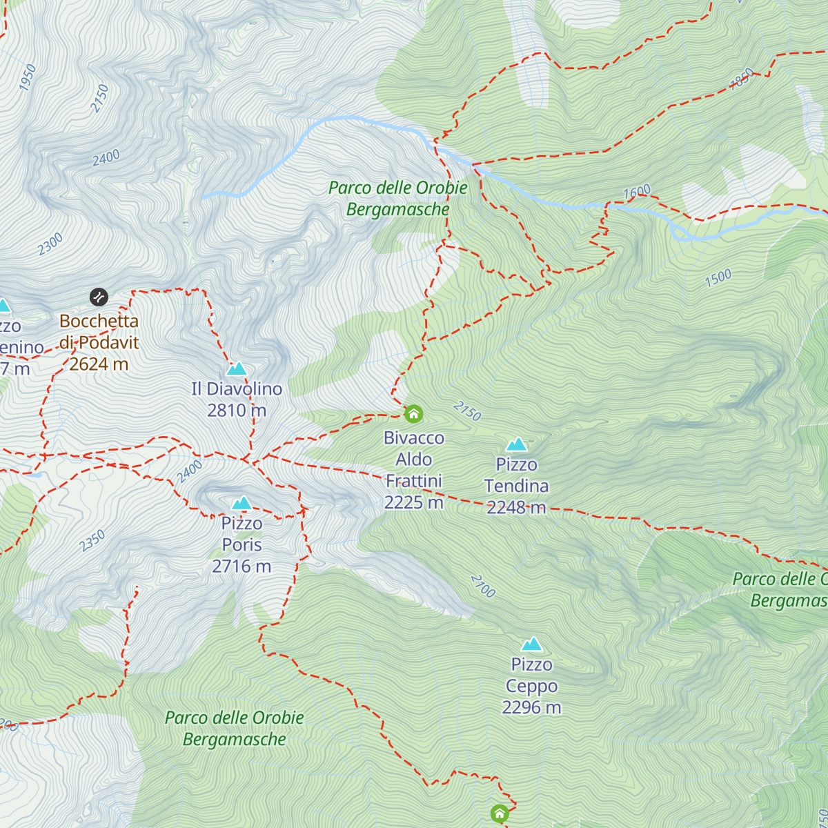 Bivacco Aldo Frattini map