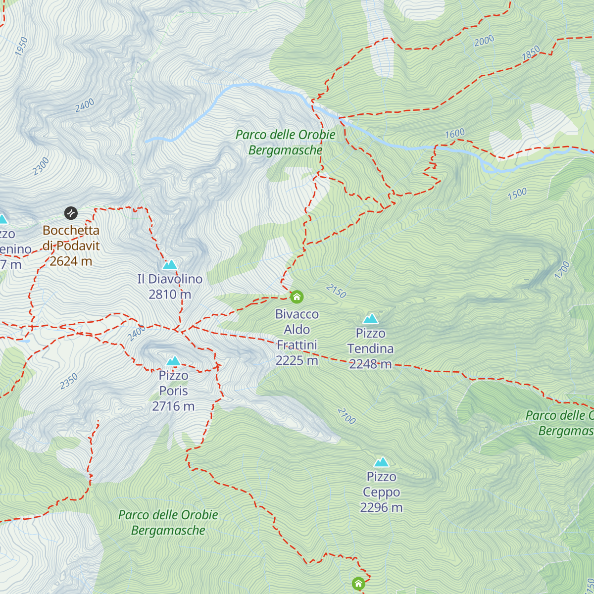 Bivacco Aldo Frattini map