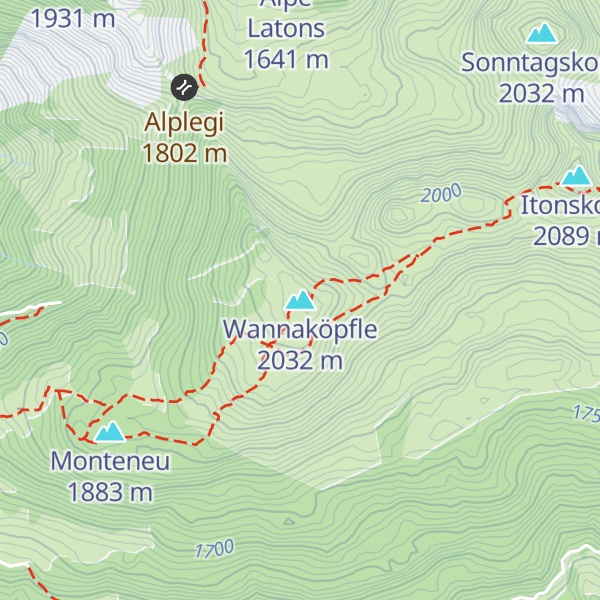 Map of Wannaköpfle